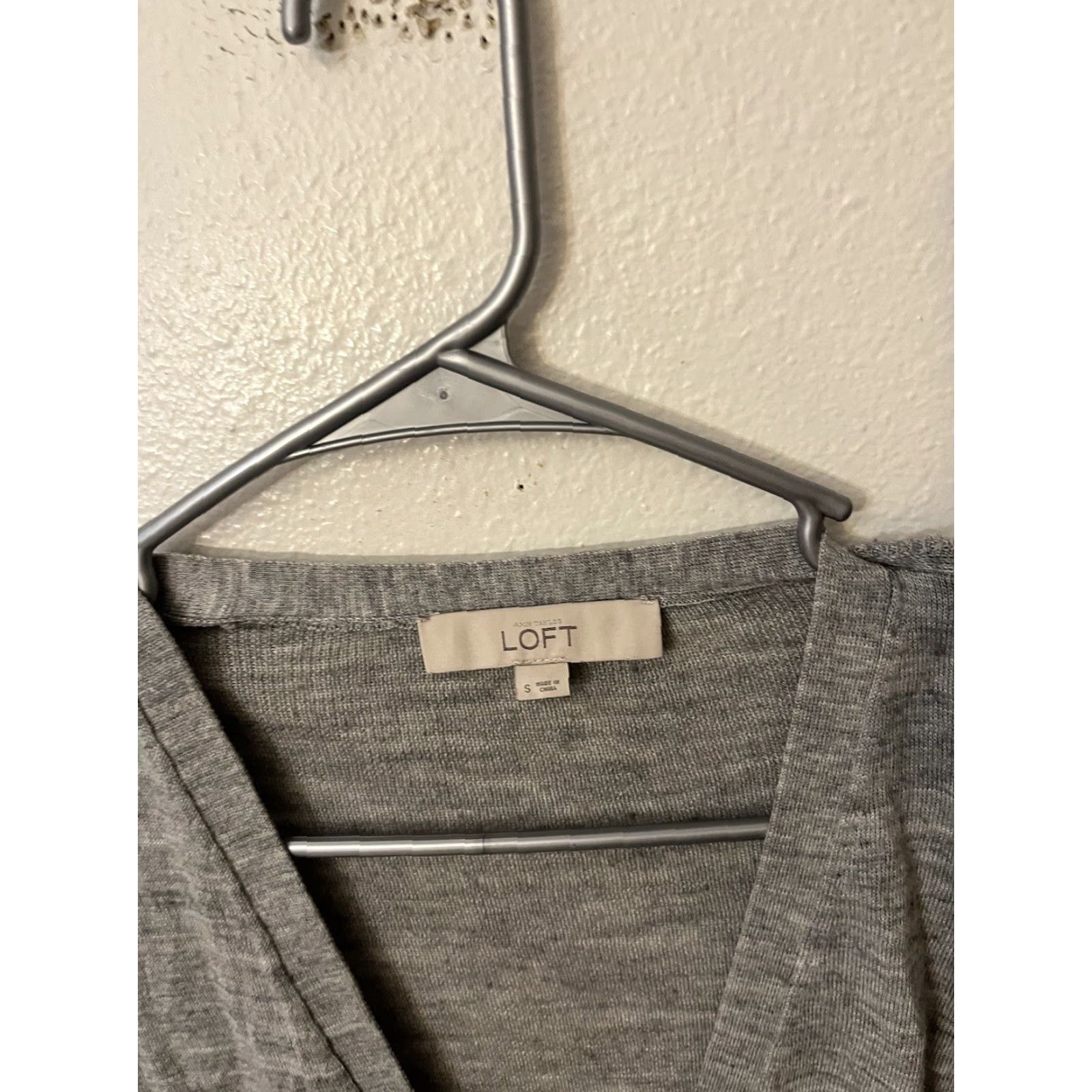 Loft LOFT Women's Cardigan Sweater Small Gray Open Button Long Sleeve Casual Workwear 100% Cotton Regular Breathable Lightweight Size S / US 4 / IT 40 - 2 Thumbnail