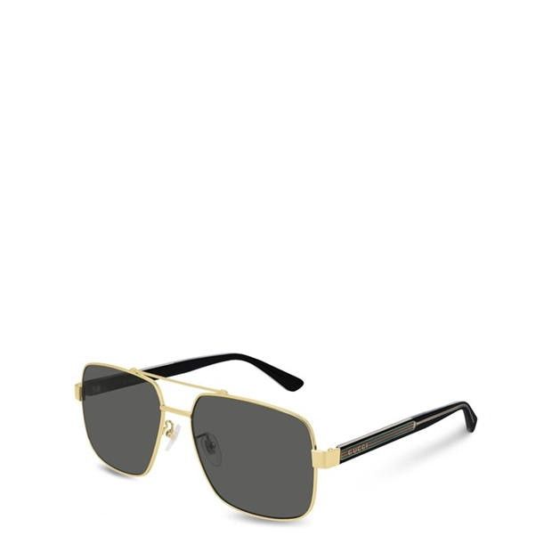 Gucci Men's Web Aviator Sunglasses Size ONE SIZE - 1 Thumbnail