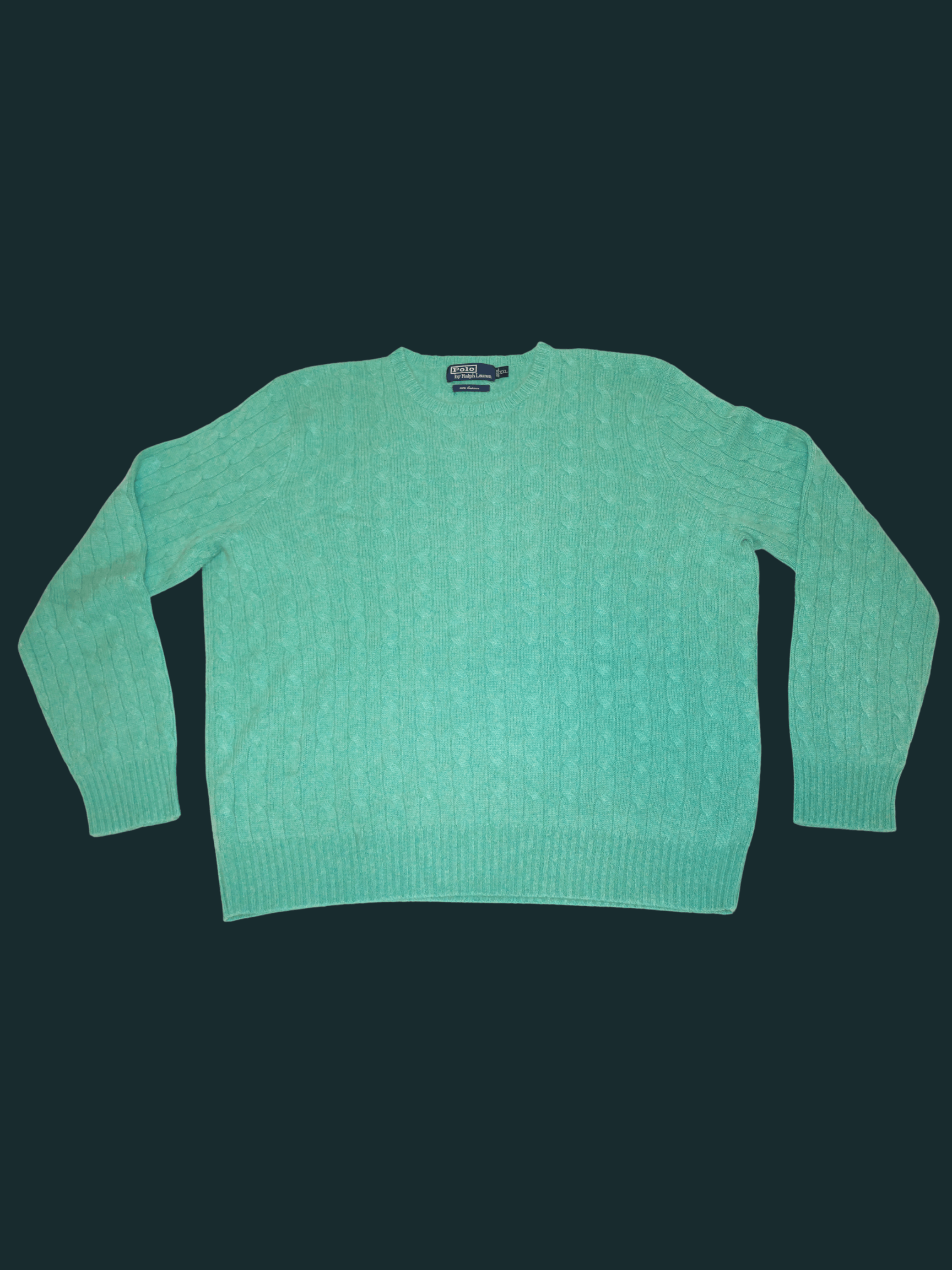 Image of Polo Ralph Lauren Polo By Ralph Laurent 100% Cashmere Crewneck ($395 Retail) in Tiffany Blue/Seafoa