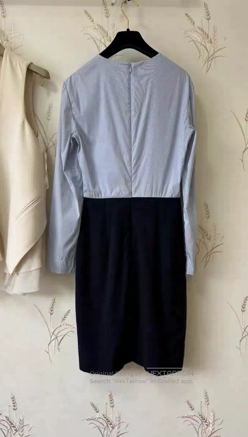 The Row The Row Light blue pinstripe paneled wool dress Size S / US 4 / IT 40 - 3 Thumbnail