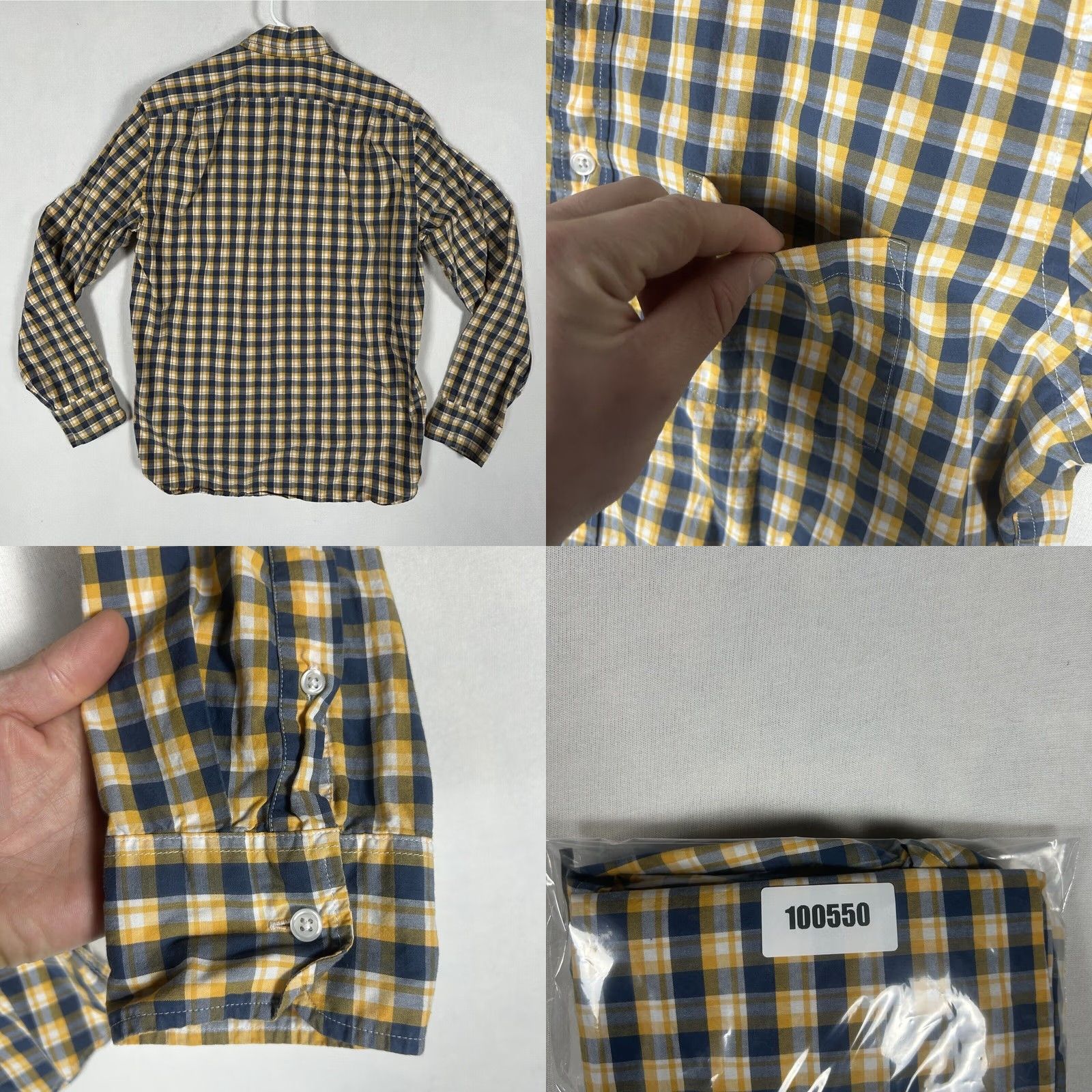 J.Crew J.CREW Button-Up Shirt Slim Flex Washed Yellow Plaid Long Sleeve Size L Mens Small business casual formal workwear shirt Size US L / EU 52-54 / 3 - 8 Thumbnail