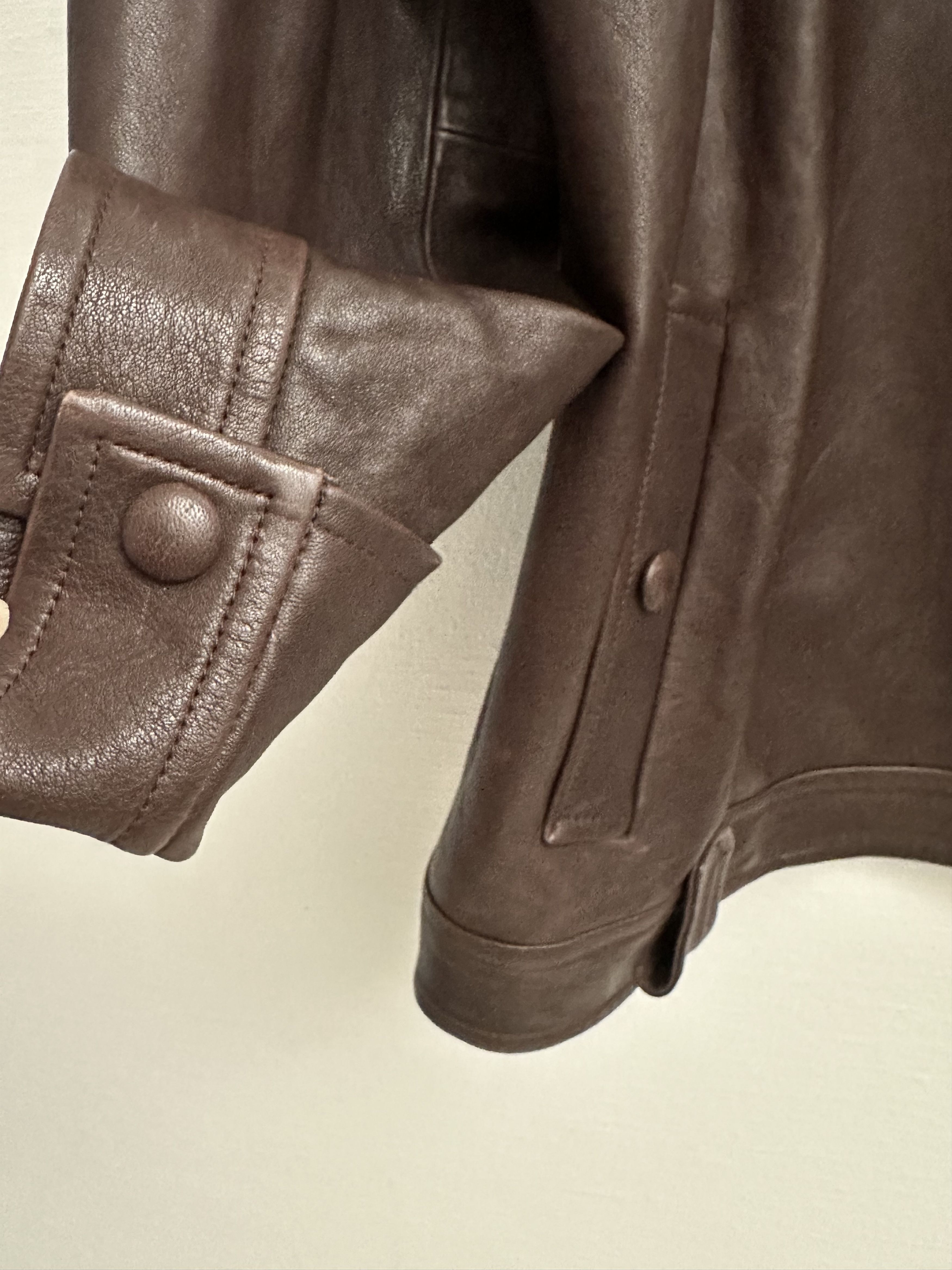 Veronica Beard Thandie Dickey Coat, Dark Chocolate Leather Jacket Size M / US 6-8 / IT 42-44 - 9 Thumbnail
