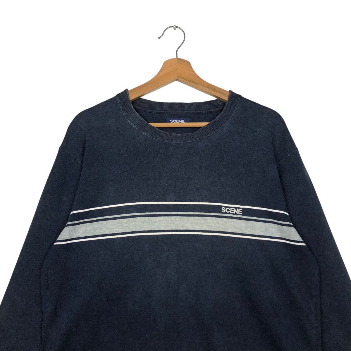 Japanese Brand 🔥VINTAGE SWEATSHIRT SCENE STRIPED DESIGN ISSEY MIYAKE Size US M / EU 48-50 / 2 - 5 Thumbnail