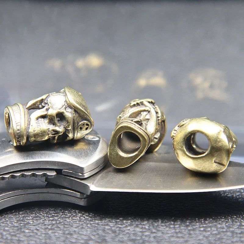 Handmade 3Pcs Skull Soldier Knife Beads Paracord Bead Zipper Umbrella Size ONE SIZE - 5 Thumbnail