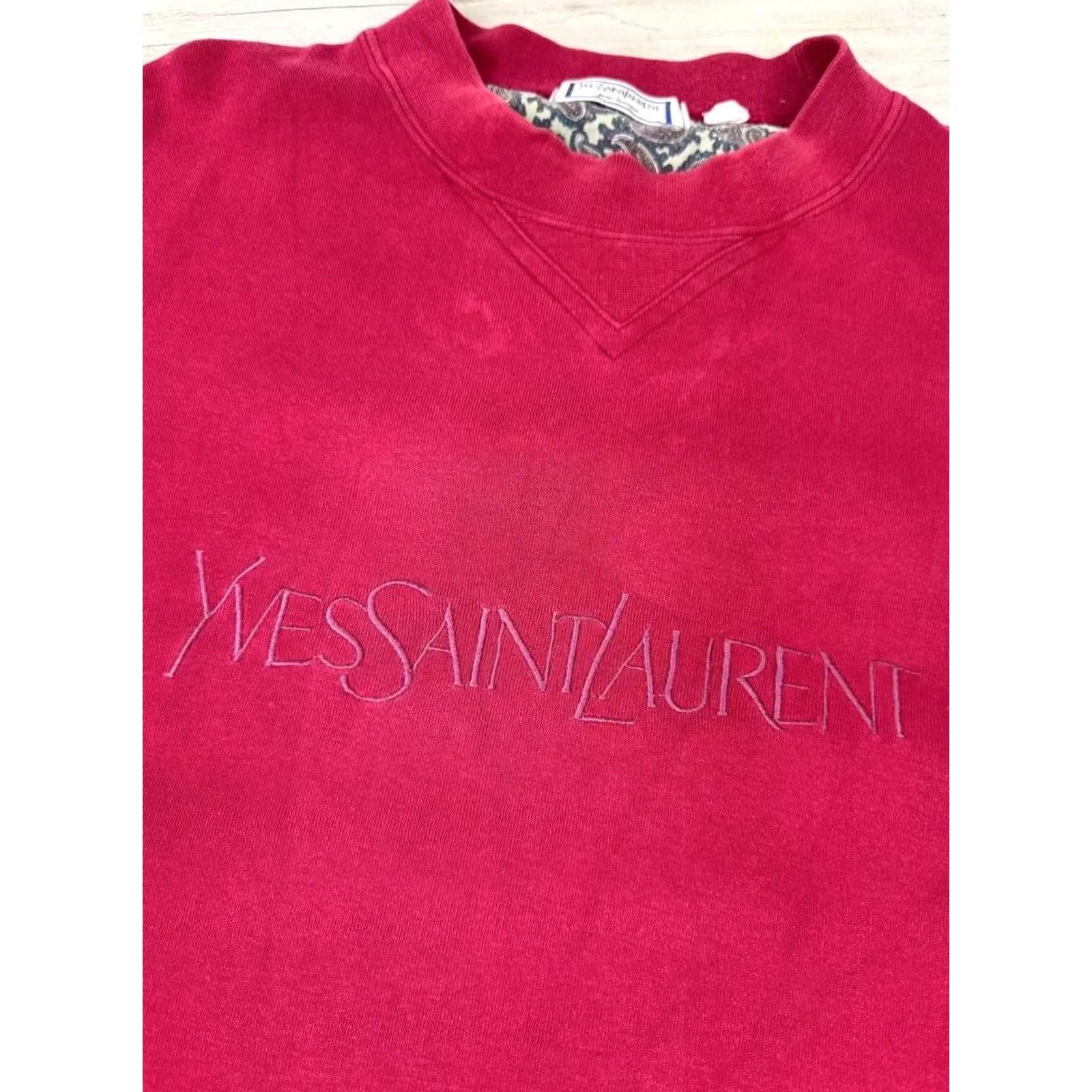 Yves Saint Laurent VINTAGE Saint Laurent Sweatshirt Big Logo 90s Men L Red Logo 90s Mens Sweatshirt Size US L / EU 52-54 / 3 - 6 Thumbnail