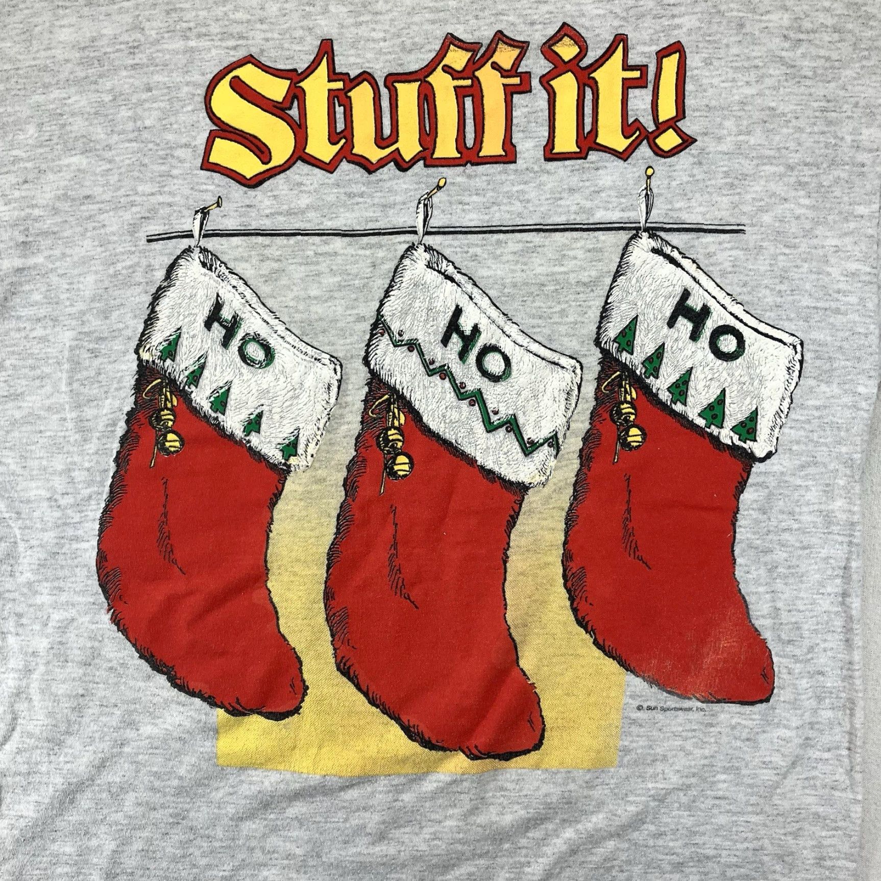 Sunray Sportswear VINTAGE Sun Sportswear T-Shirt Mens Large Gray 90s Santa Funny Graphic Print Crew Neck Christmas/Retro 1990s Size US L / EU 52-54 / 3 - 3 Thumbnail