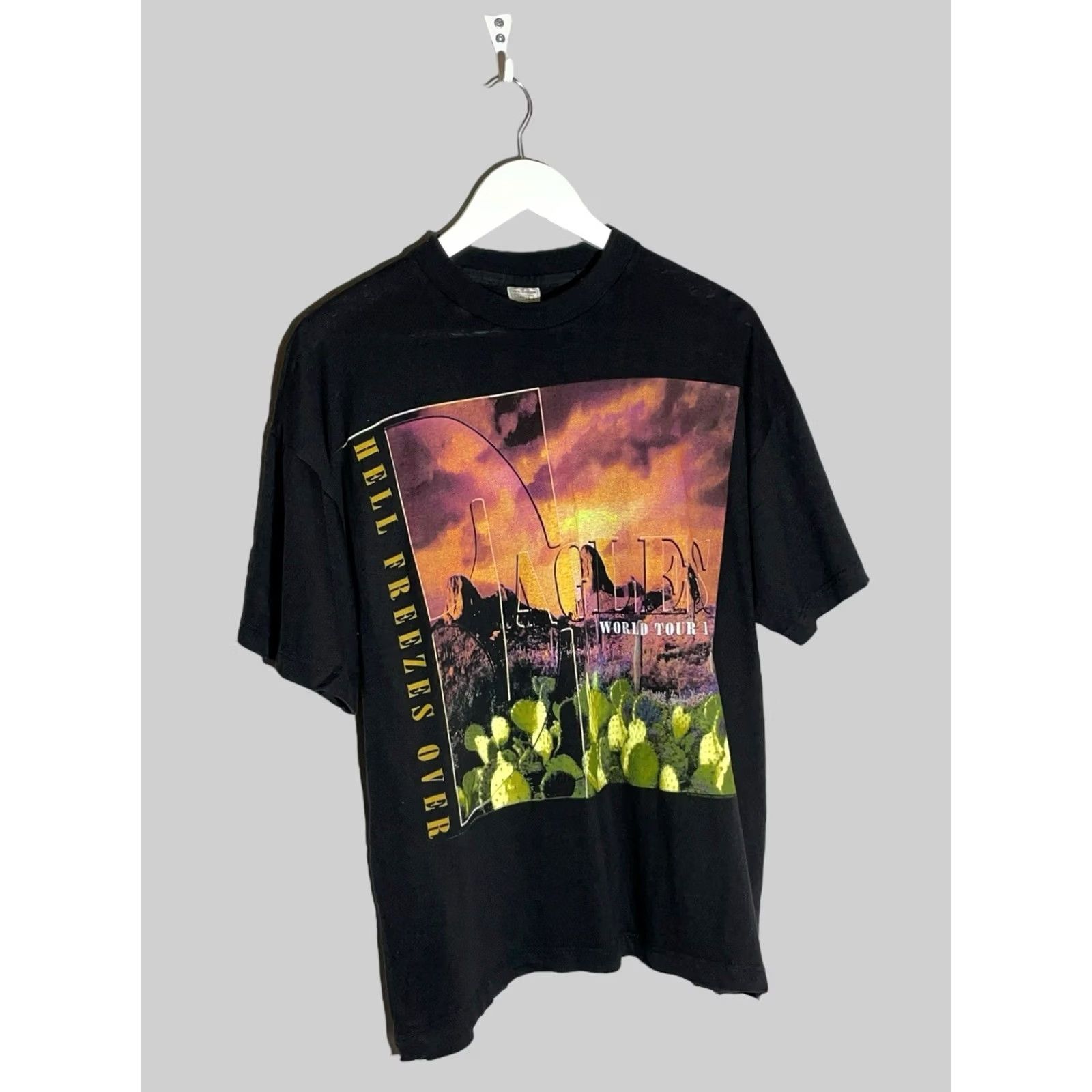 Vintage Eagles Hell Freezes Over 1996 Rock Band Vintage T-Shirt Mens L Black Cotton Logo 90s Band Music Size US L / EU 52-54 / 3 - 2 Thumbnail