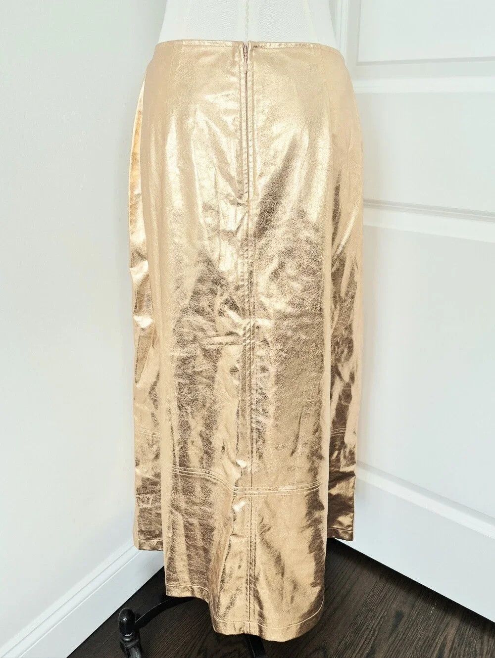 Other Tuckernuck x India Hicks Rose Gold Metallic London Skirt NWT Size 32" / US 10 / IT 46 - 10 Thumbnail