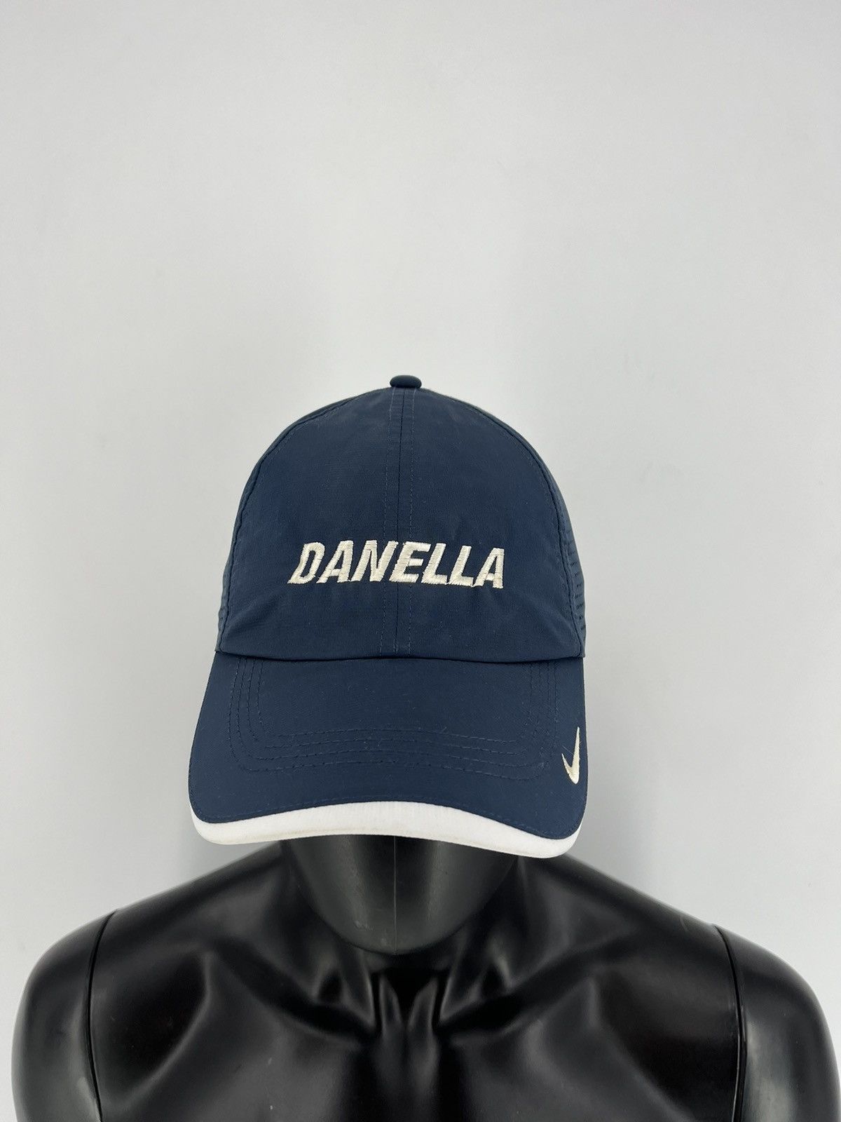 Nike × Vintage !Rare! Vintage 90s Nike Danella Steetwear Big Logo Faded Hat Size ONE SIZE - 1 Thumbnail