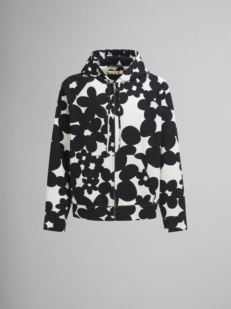Marni o1f1d3z0326 Hoodie in White/Black Size US XL / EU 56 / 4 - 1 Thumbnail