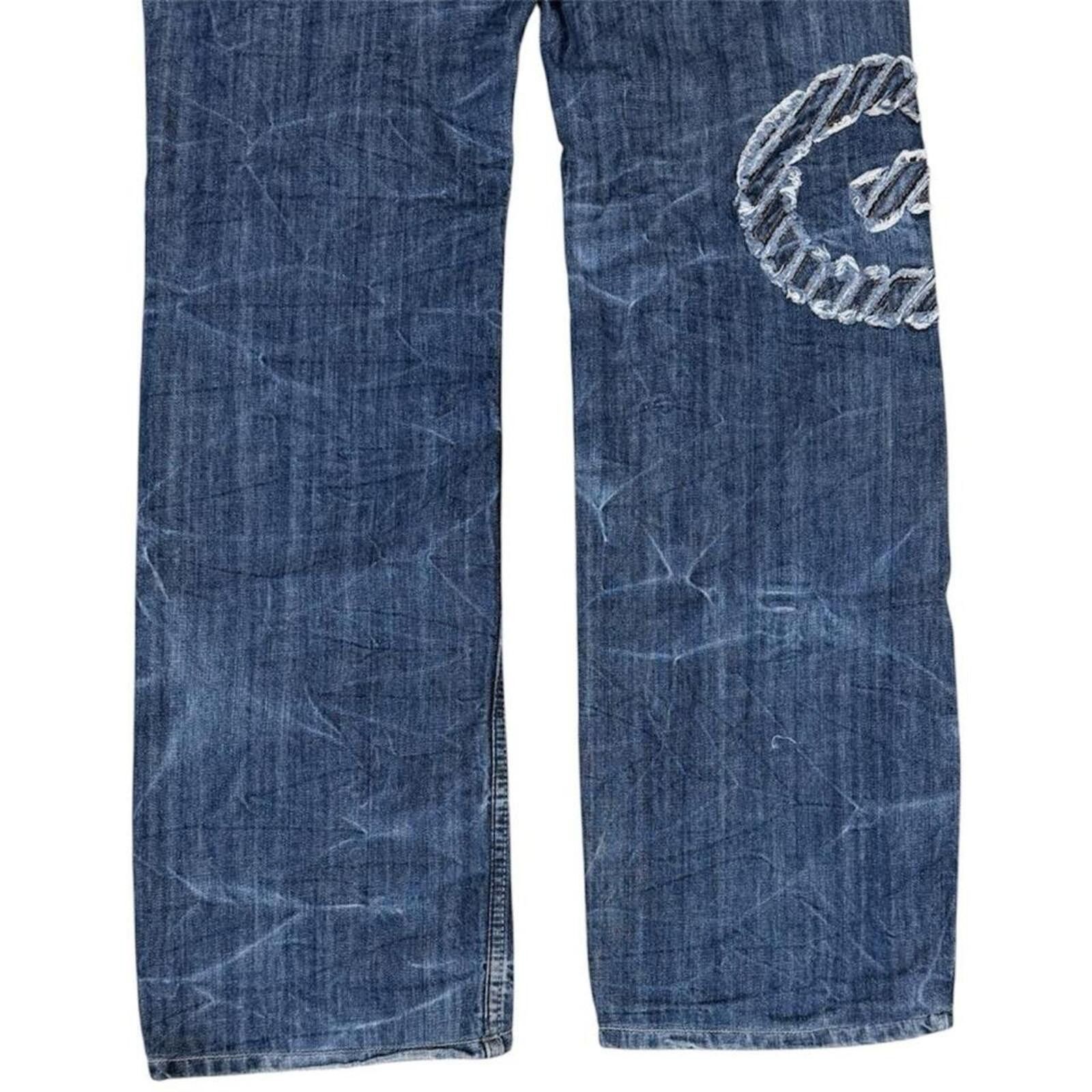Other Vintage GF FERRE unique denim jeans leather work on back Size US 34 / EU 50 - 5 Thumbnail