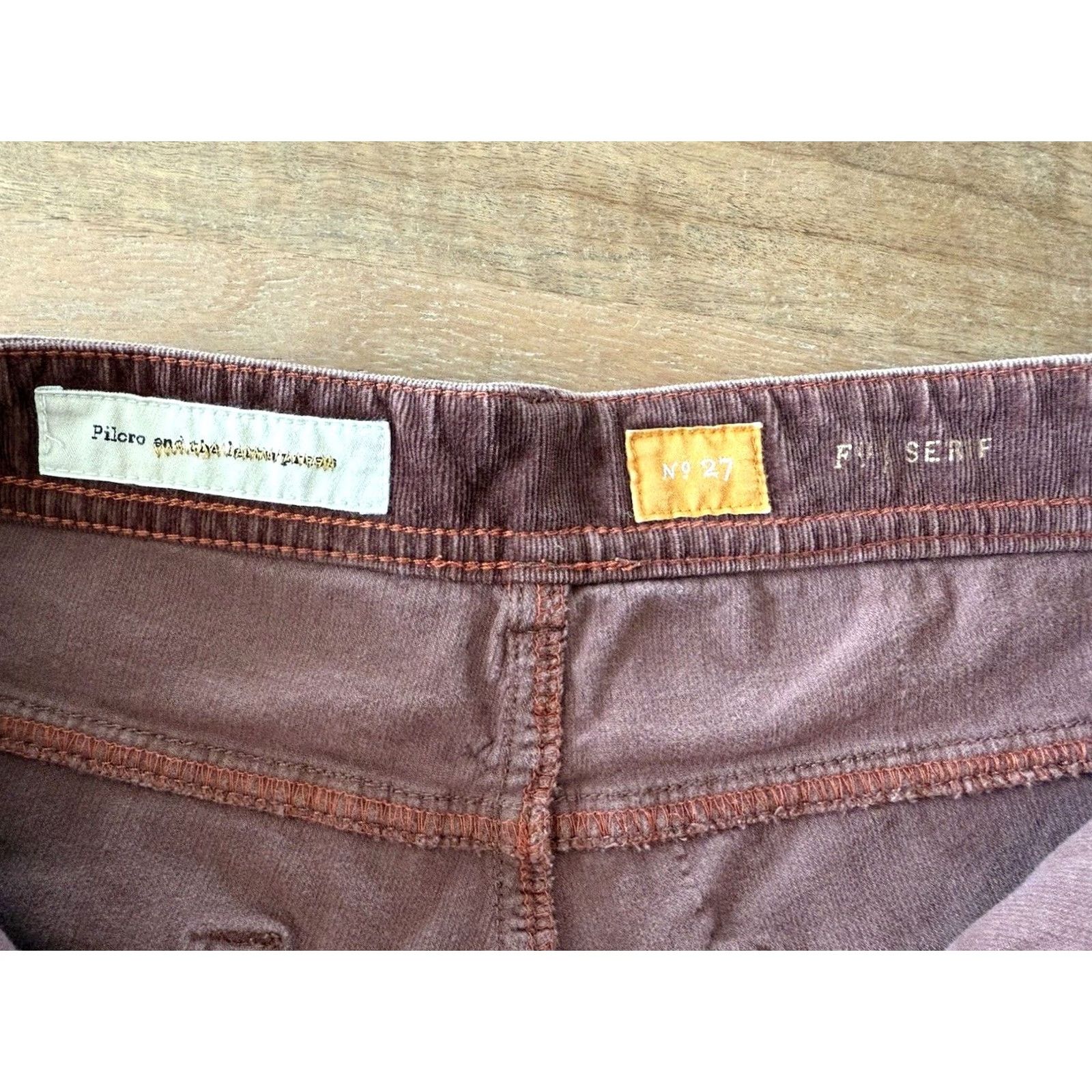 Vintage VINTAGE Pilcro & The Letterpress Corduroy Pants Corduroy Slim Womens 29x26.5 Faded Maroon 27 Skinny Inseam 26.5 Heels, Logo Size 27" / US 4 / IT 40 - 3 Thumbnail
