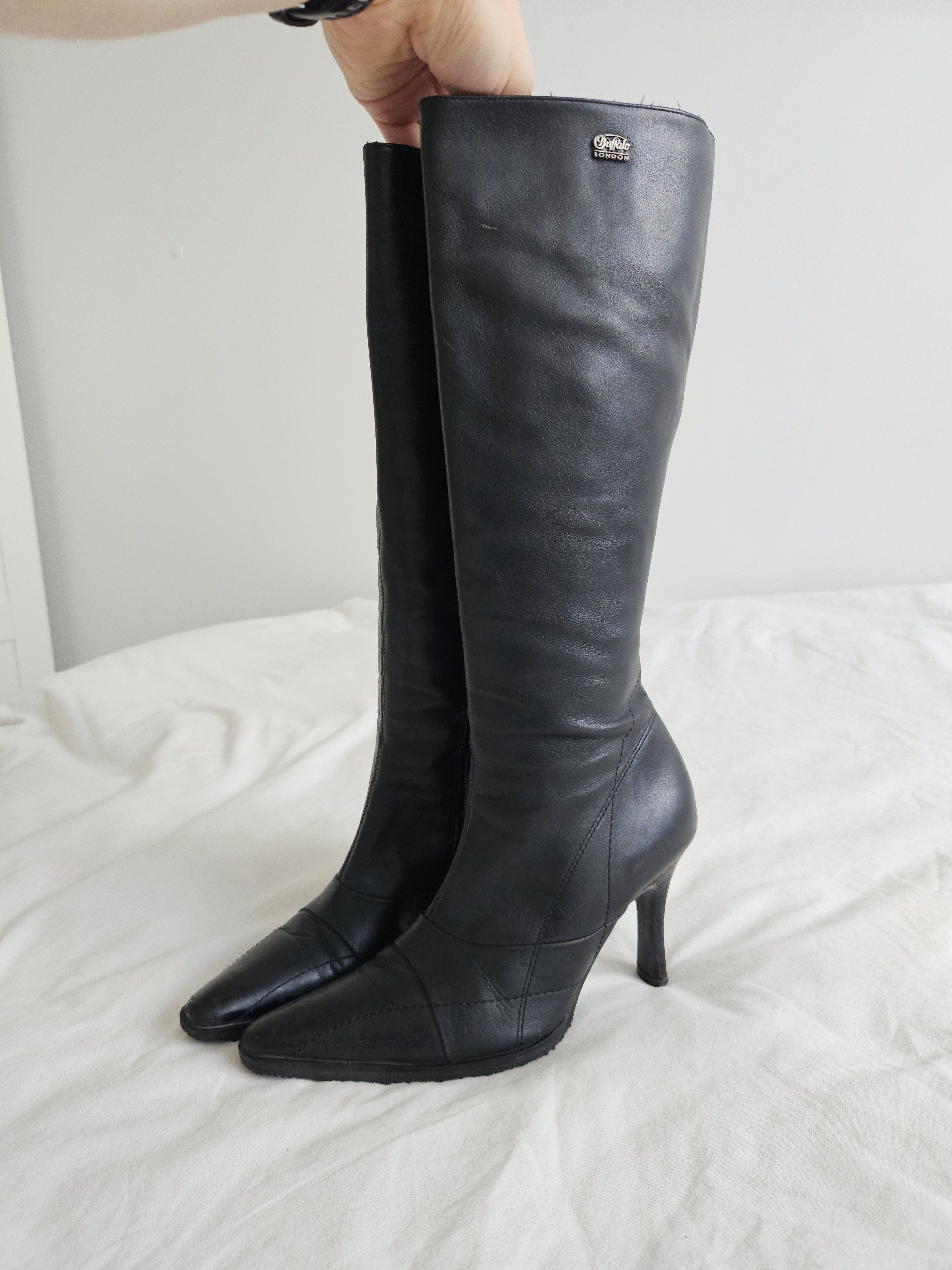 Buffalo London Vintage black leather buffalo London boots avant garde Size US 6 / IT 36 - 4 Thumbnail
