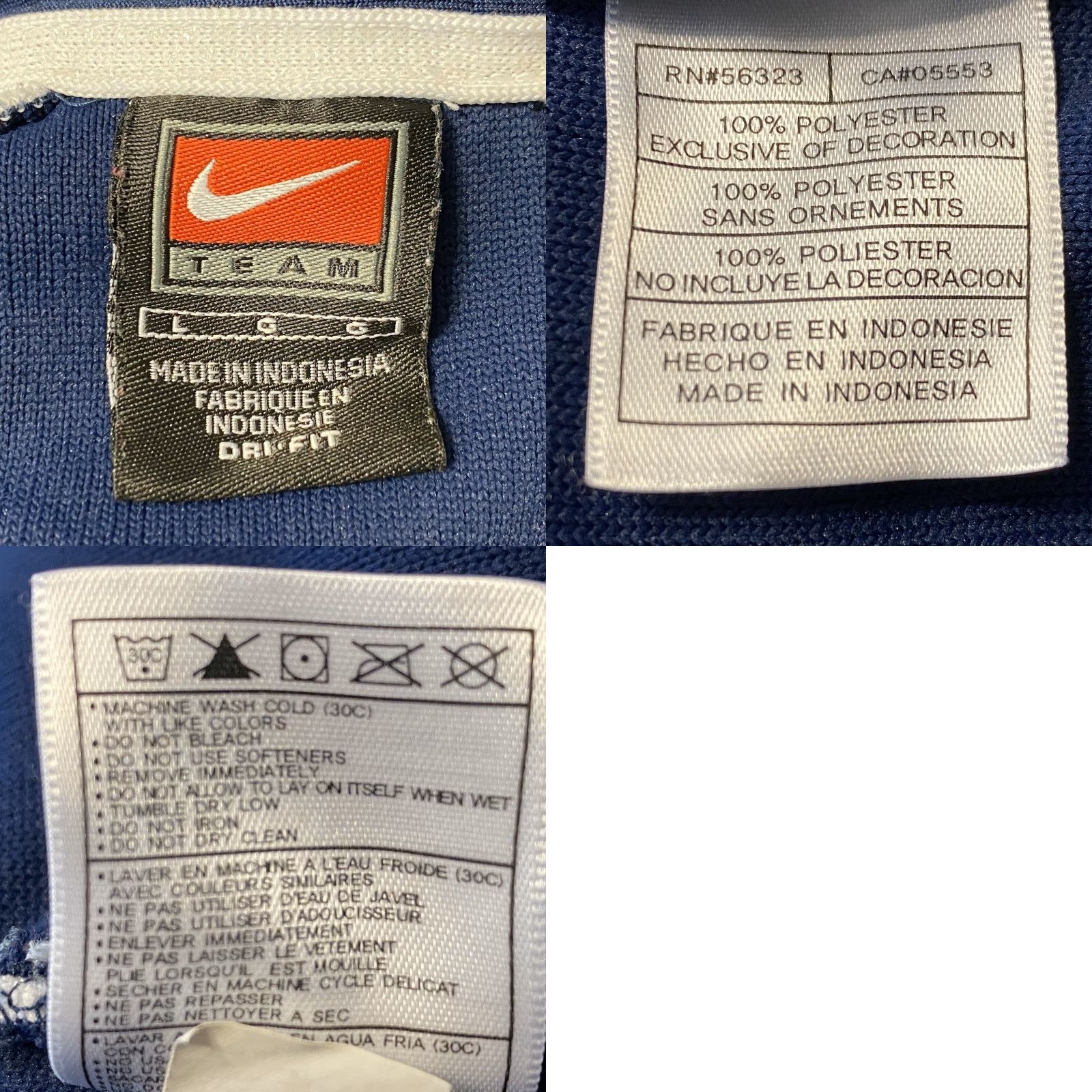 Nike VINTAGE Nike Team Mens Pullover Long Sleeve 1/4 Button Dri-Fit Blue White Union L Adult Mens Size US L / EU 52-54 / 3 - 8 Thumbnail