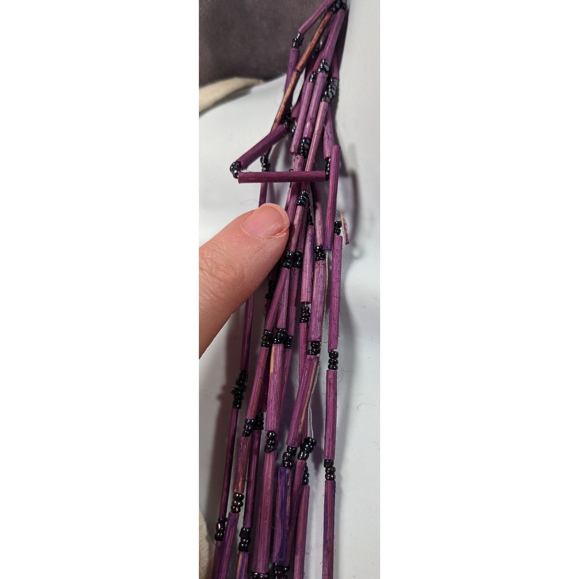 Other Vintage Bohemian Purple Wood And Glass Beaded Multistrand Ne Size ONE SIZE - 7 Thumbnail