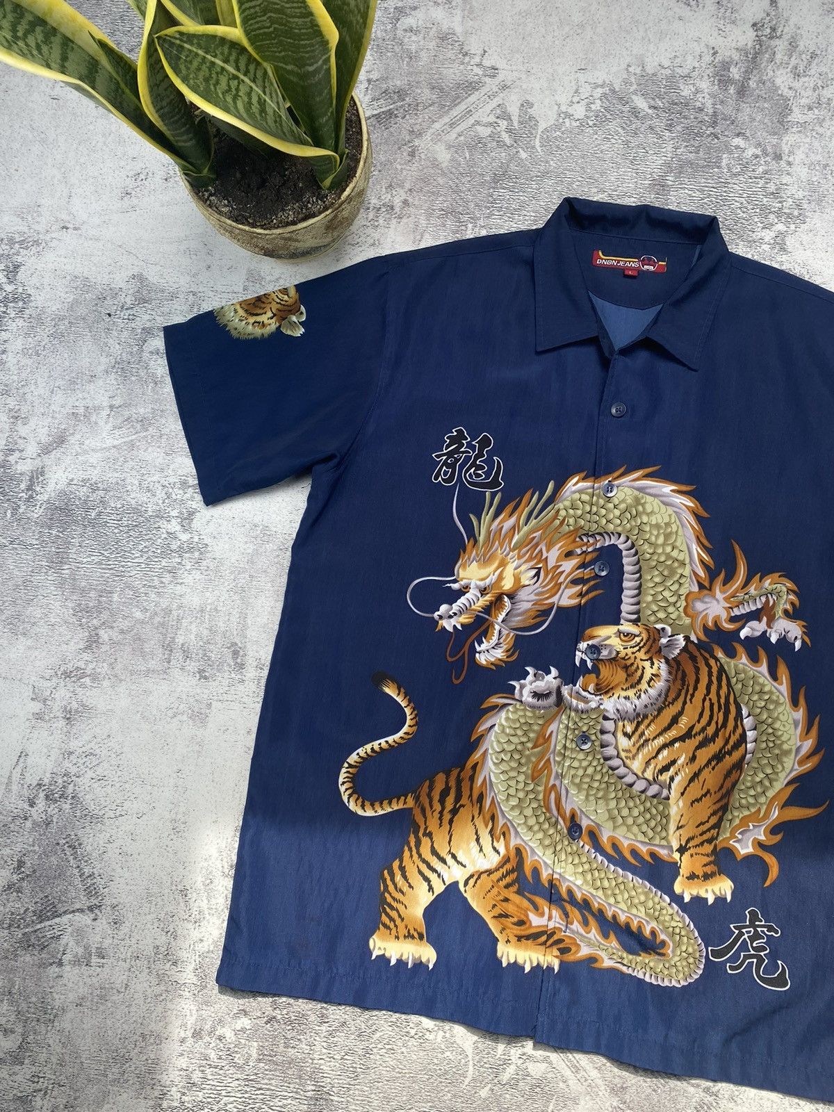 Rap Tees Vintage Rare 90S Dnon Jeans Japanese Dragon Shirt Size US XL / EU 56 / 4 - 3 Thumbnail