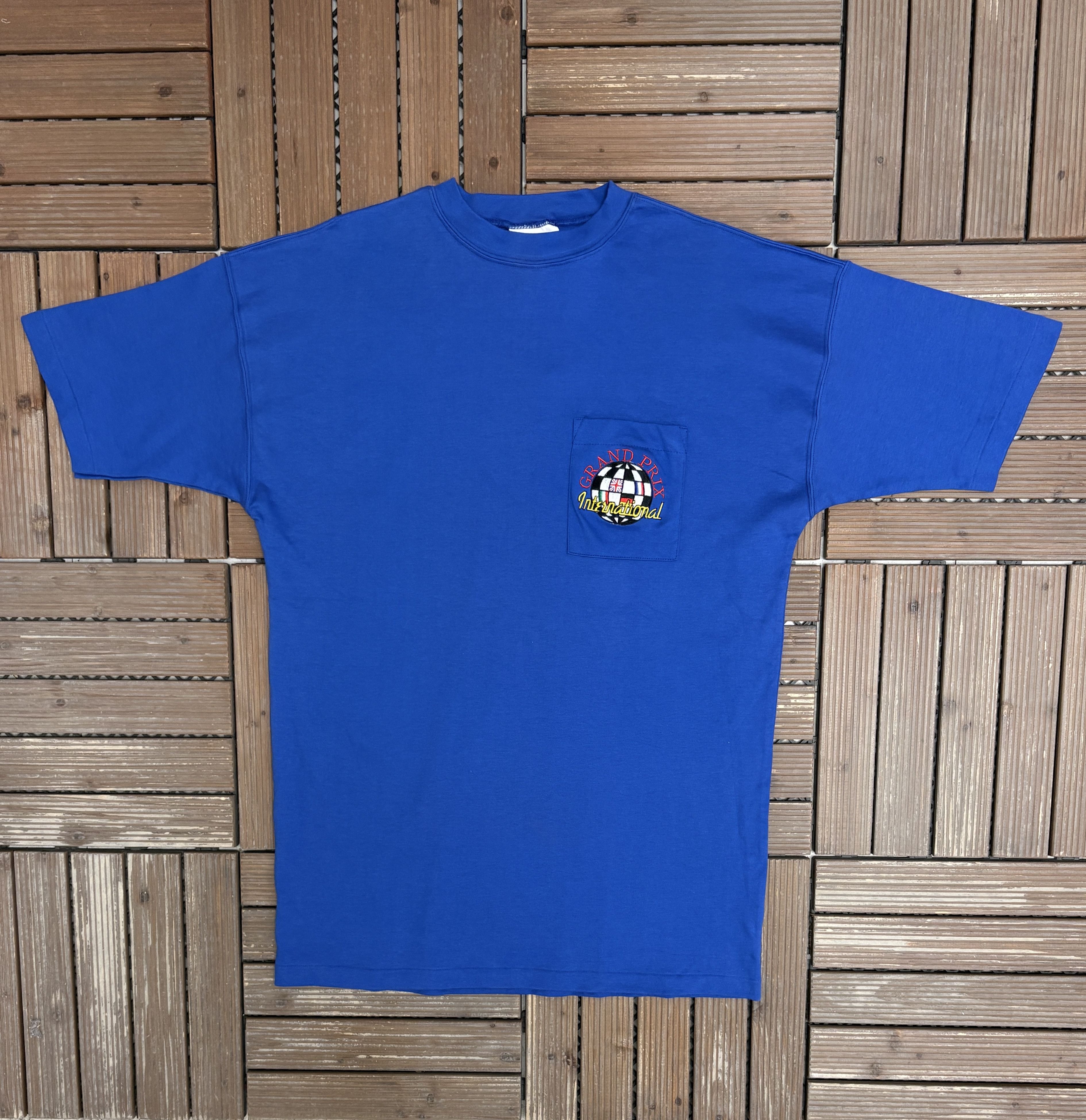 Vintage Grand Prix International Vintage Blue T-Shirt Tee Size US XL / EU 56 / 4 - 1 Thumbnail