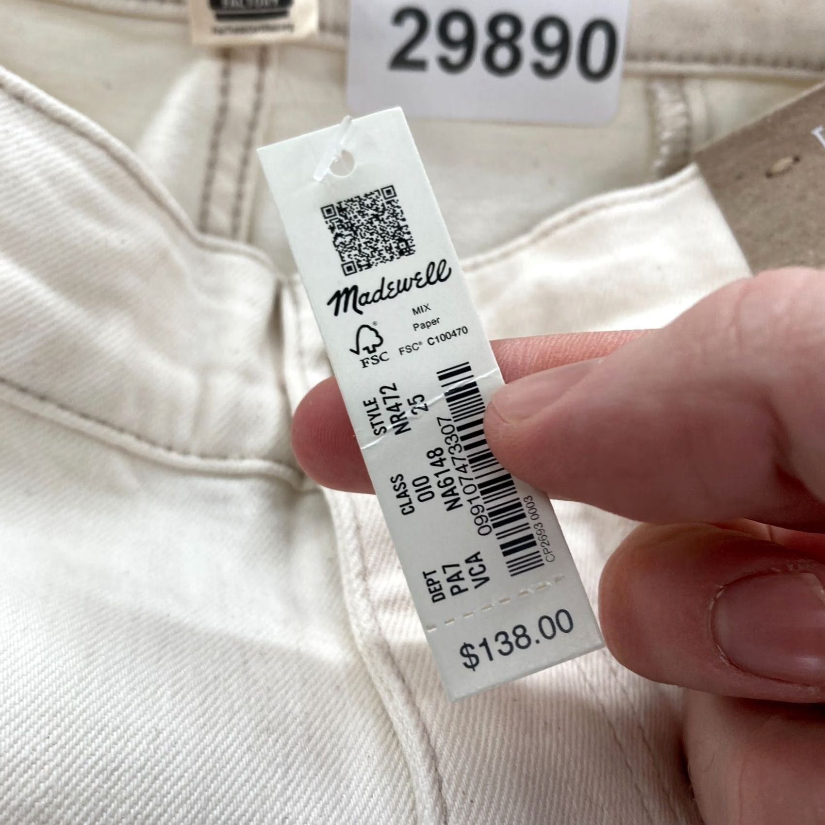 Madewell Madewell Emmett Wide Leg Pants Women's 25 Beige Stretch High Rise Full Length Pants Size 42" / US 20 - 7 Thumbnail
