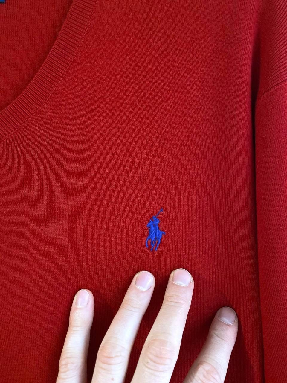 Polo Ralph Lauren Polo Ralph Lauren Men's V-Neck Red Knit Jumper Sweater, XL Size US XL / EU 56 / 4 - 6 Thumbnail