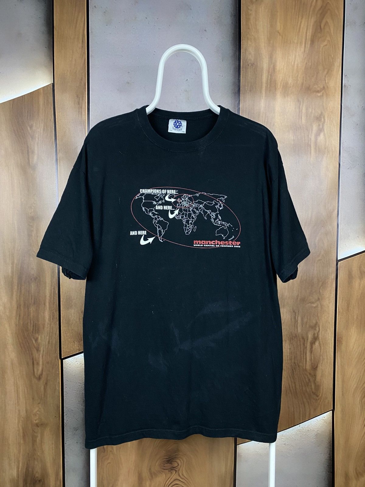 Vintage ⚽️Vintage T-Shirt Manchester United Champions Of Here Tee⚽️ Size US XL / EU 56 / 4 - 1 Thumbnail