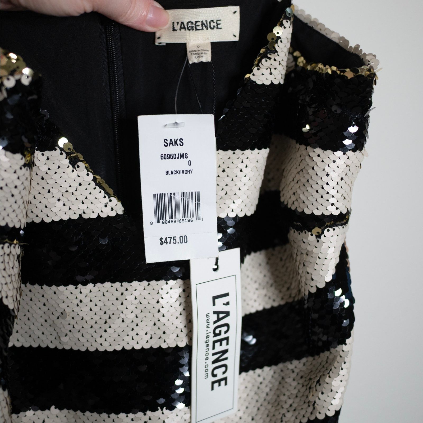 L'AGENCE L'Agence Elora Sequin Stripe Mini Dres Size XS / US 0-2 / IT 36-38 - 6 Thumbnail