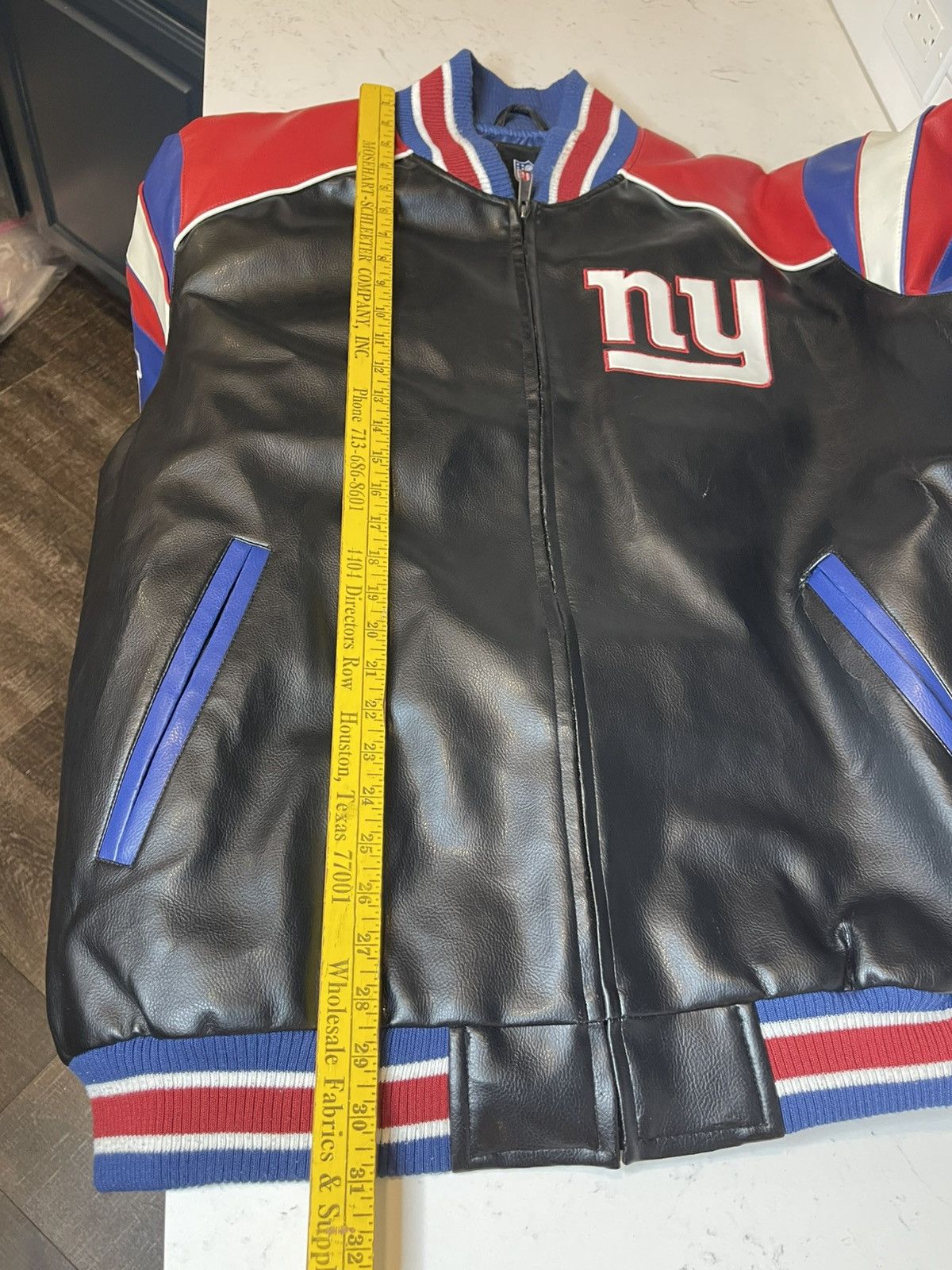 G-III New York Giants Faux Leather Bomber NFL Jacket 2XL *Flaw Size US XXL / EU 58 / 5 - 5 Thumbnail