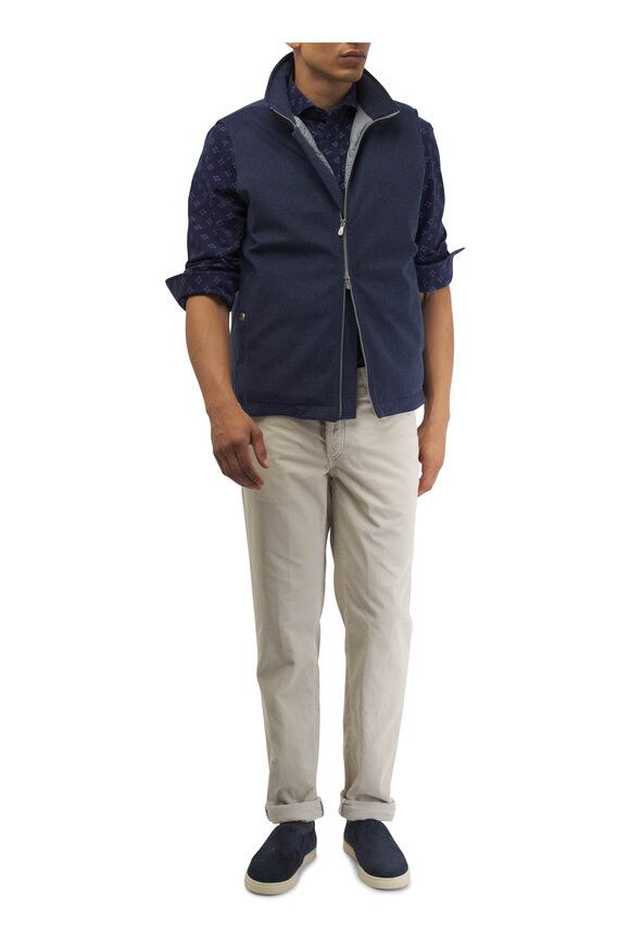 Brunello Cucinelli o1mtch0225 Corduroy Cotton Sport Shirt in Navy Size US S / EU 44-46 / 1 - 3 Thumbnail