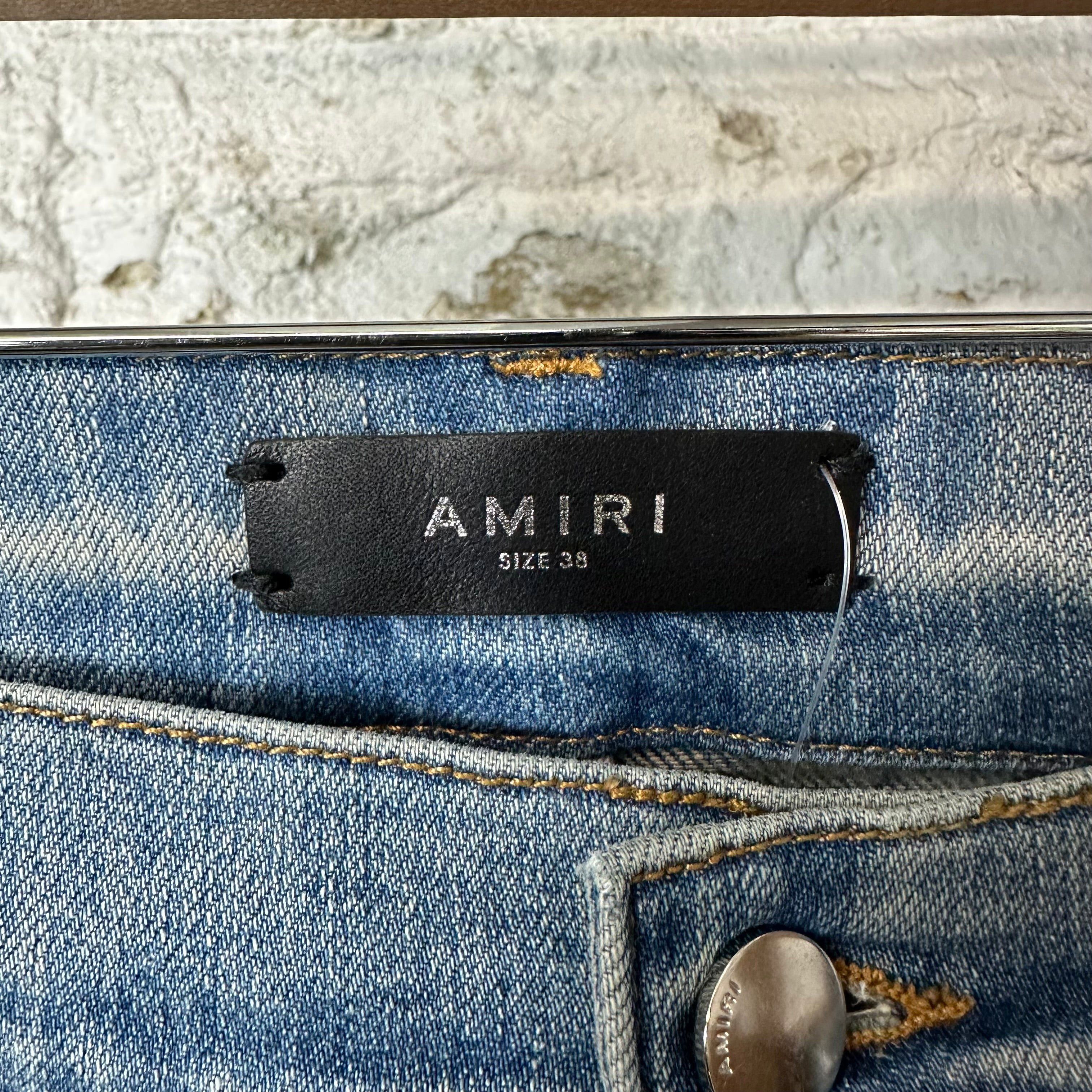 Amiri Amiri Cherub Angel Logo Blue Denim Jeans Sz 38 Size US 38 / EU 54 - 3 Thumbnail