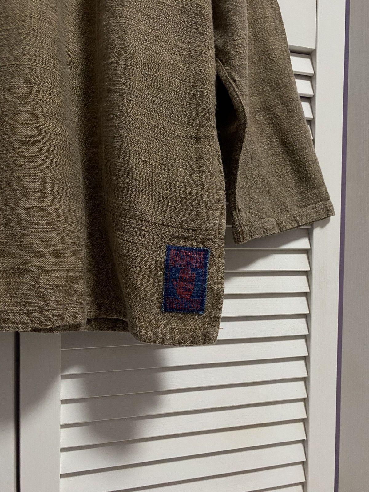 Japanese Brand Vintage 60s 70s Brown Textured Henley Boho Workwear Pullover Size US XL / EU 56 / 4 - 4 Thumbnail