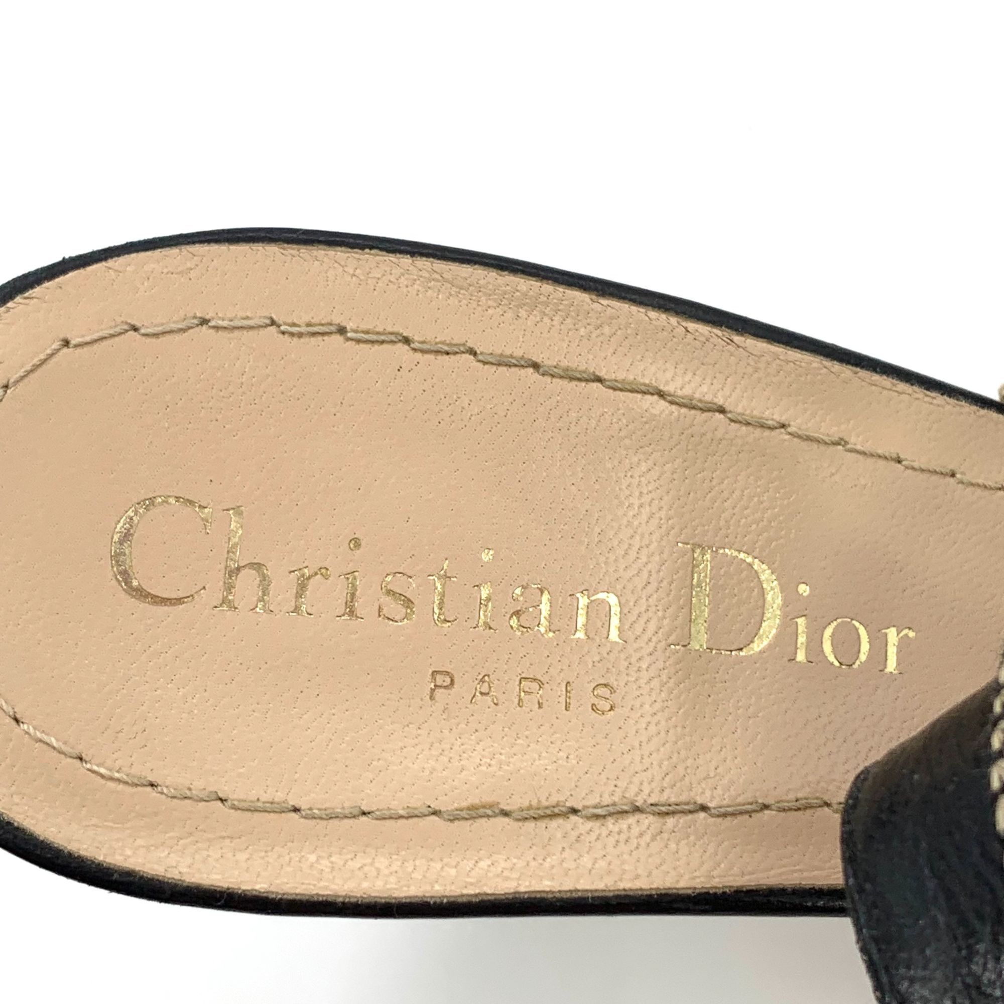 Dior Christian Dior JAdior Beige Slingback Heels With Black Ribbo Size US 6 / IT 36 - 7 Thumbnail