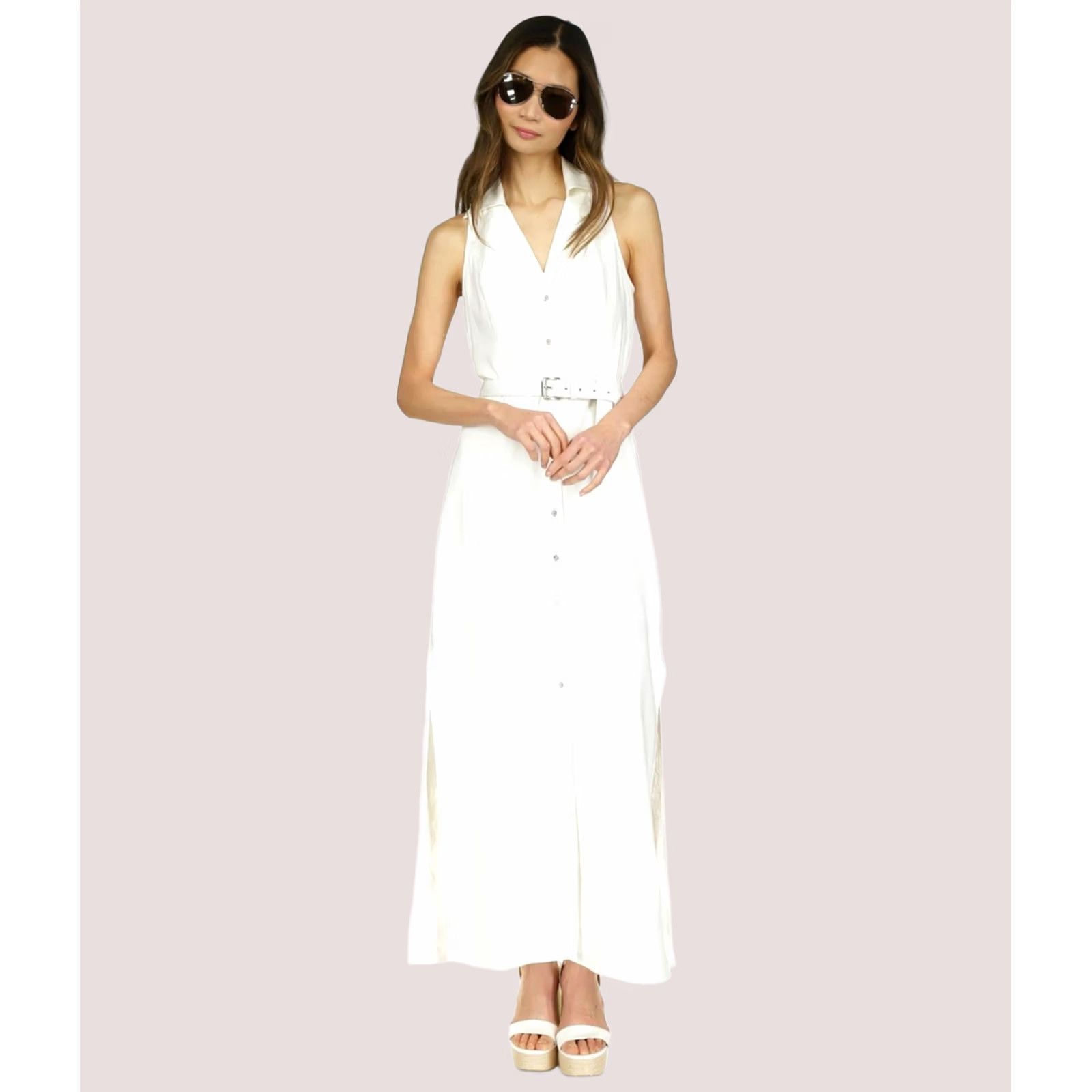 Michael Kors Michael Kors Womens Maxi Dress white Petite PXL Button Down Size XL / US 12-14 / IT 48-50 - 1 Thumbnail