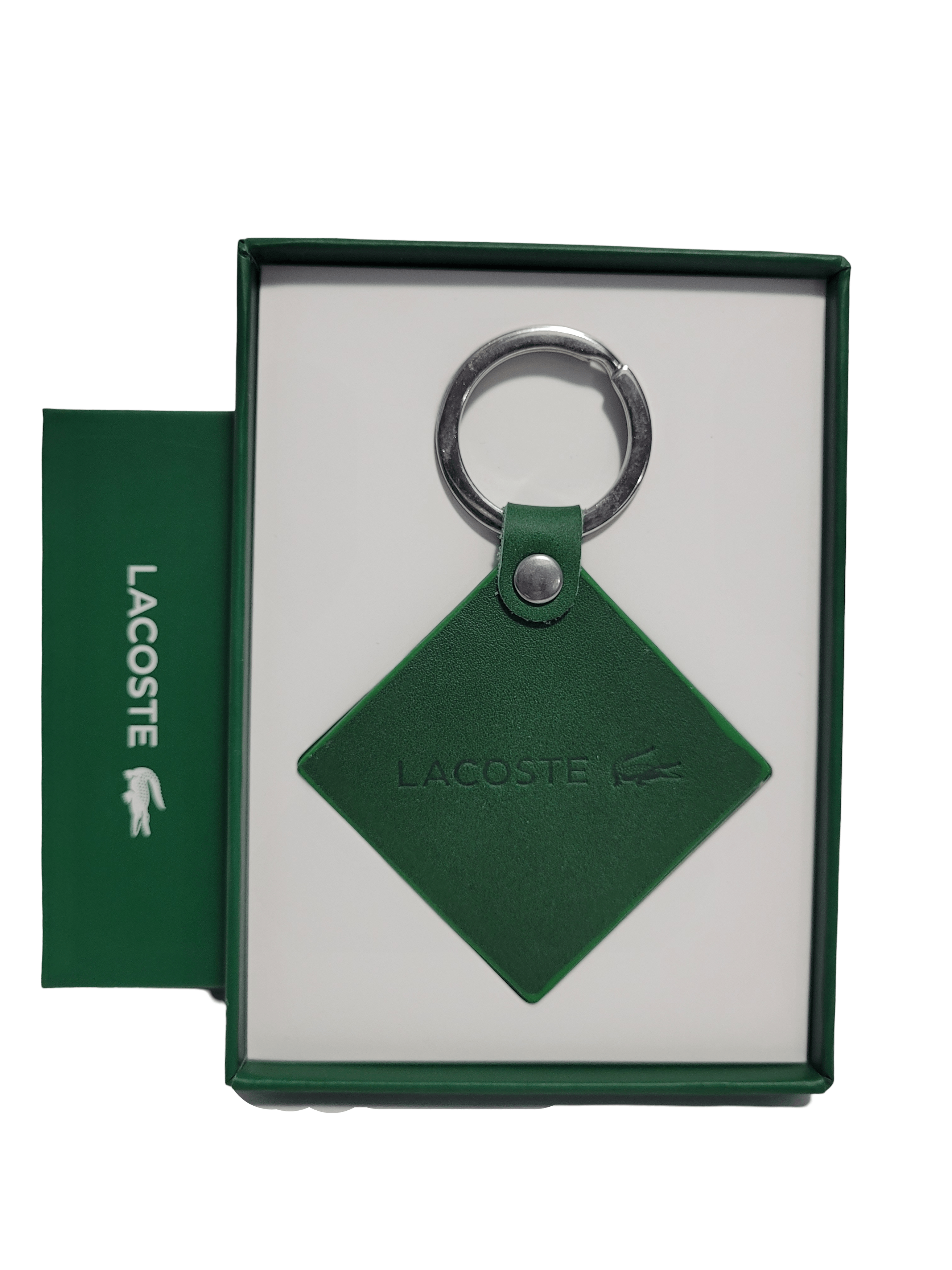 Lacoste Lacoste Green Leather Crocodile Keyring with Box Size ONE SIZE - 5 Thumbnail