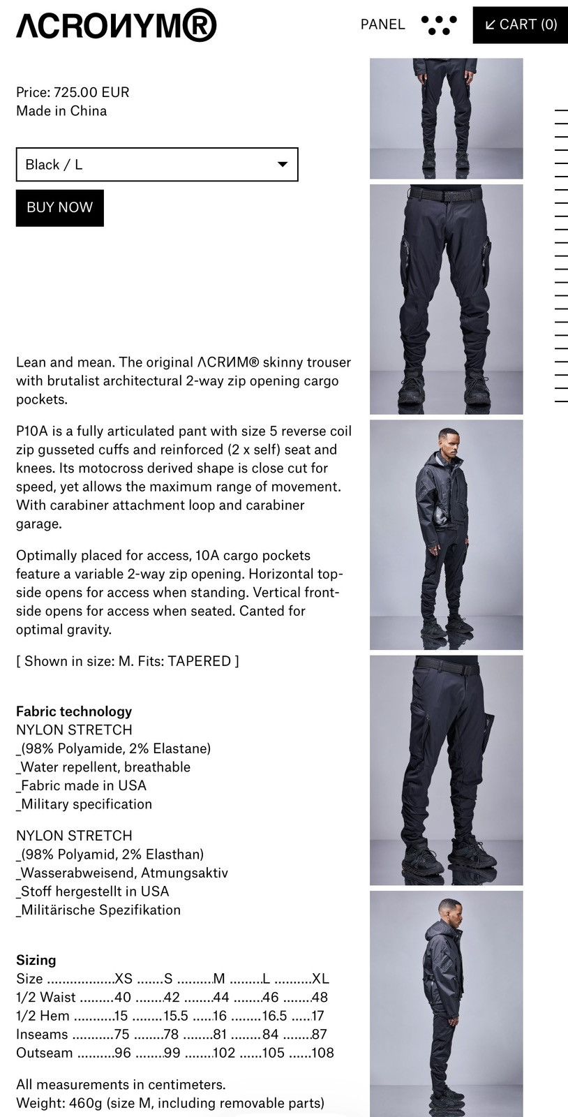 Acronym ACRONYM Cargo Pants Size US 43 - 10 Thumbnail