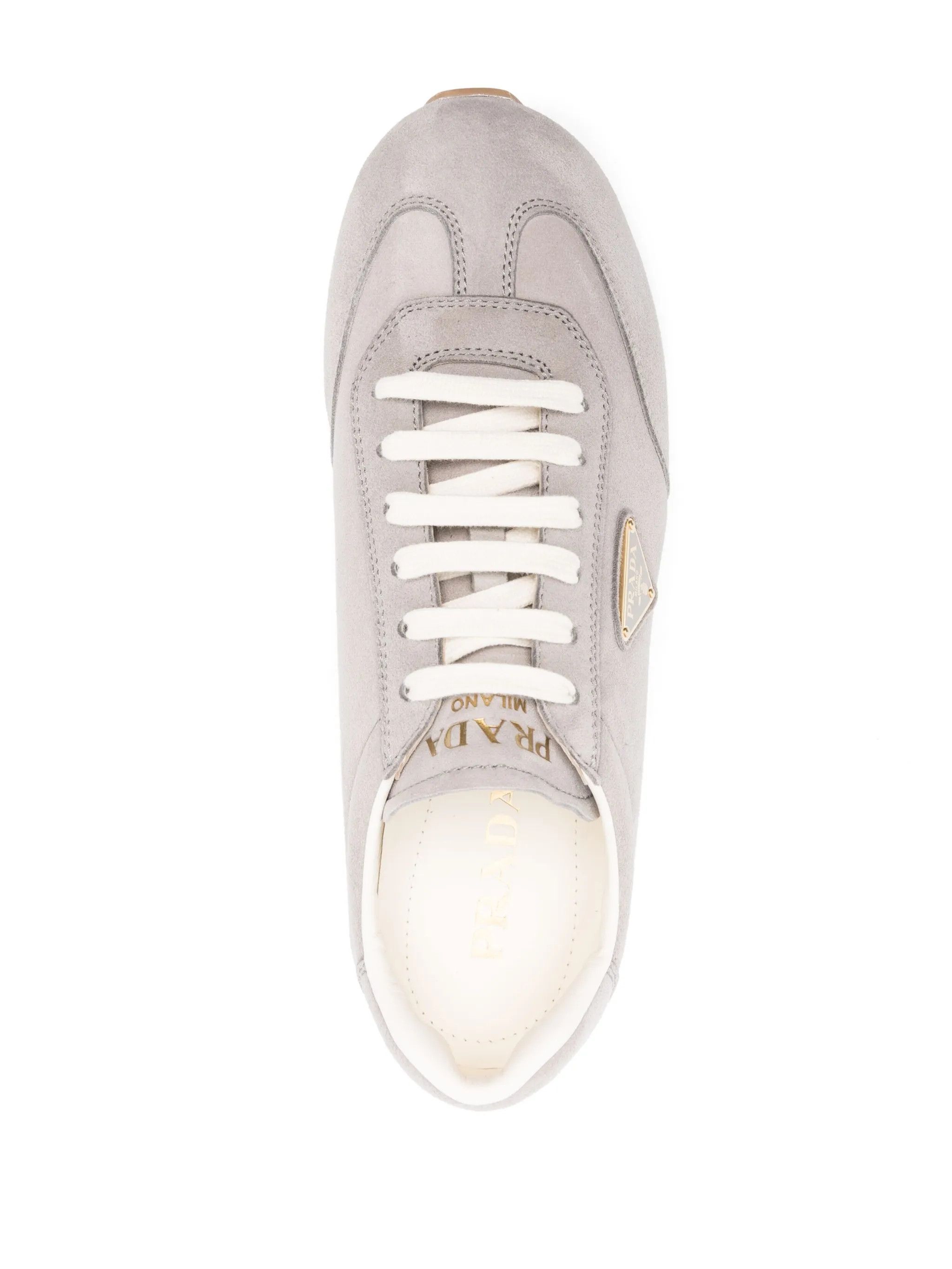 Prada o1mt1gz0225 Rank Suede Low-Top Sneakers in Grey Size US 7 / EU 40 - 4 Thumbnail