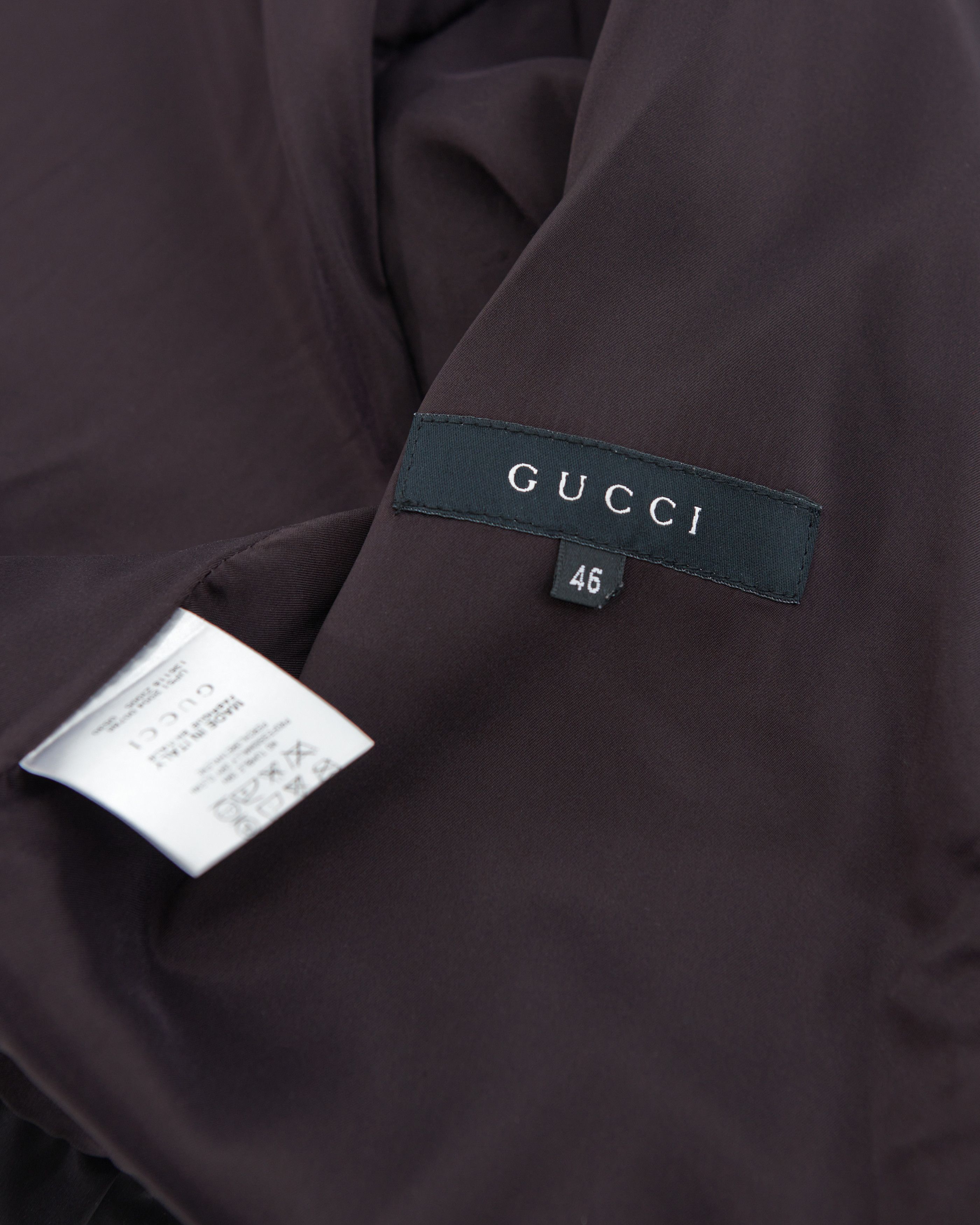 Gucci by Tom Ford F/W 2004 aubergine silk taffeta three pieces set Size S / US 4 / IT 40 - 20 Thumbnail