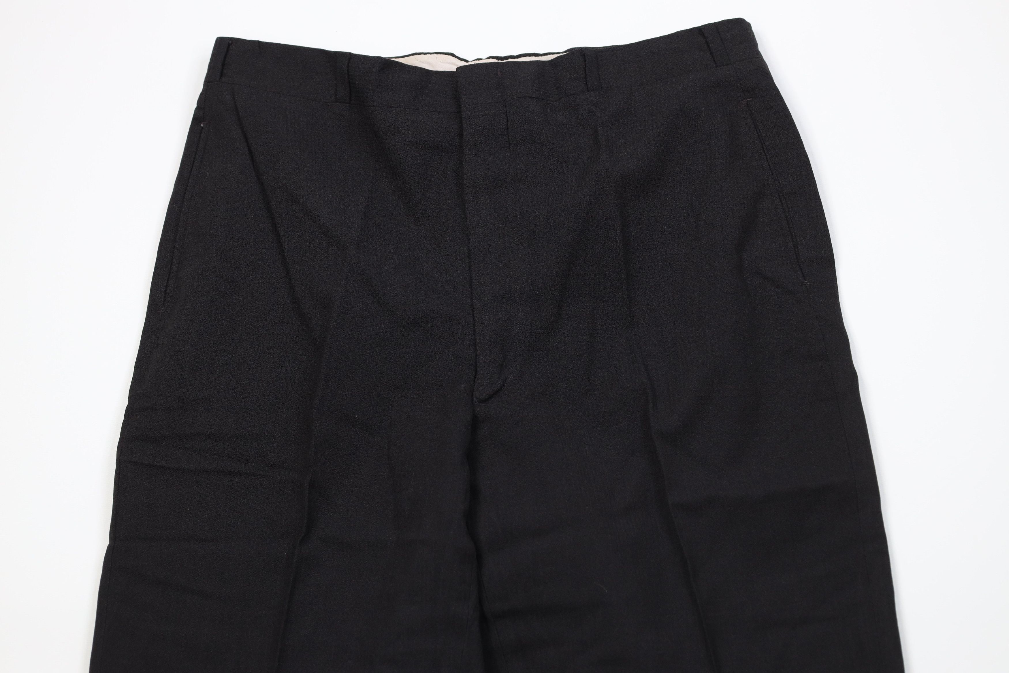 Vintage Vintage 50s Rockabilly Gabardine Knit Chino Pants Black USA Size US 34 / EU 50 - 2 Thumbnail