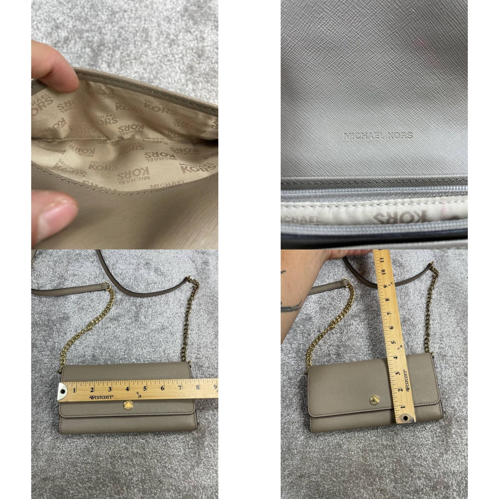 Michael Kors Michael Kors Wallets Crossbody Womens Emerson Brown Leather Adjustable Chain Size ONE SIZE - 9 Thumbnail