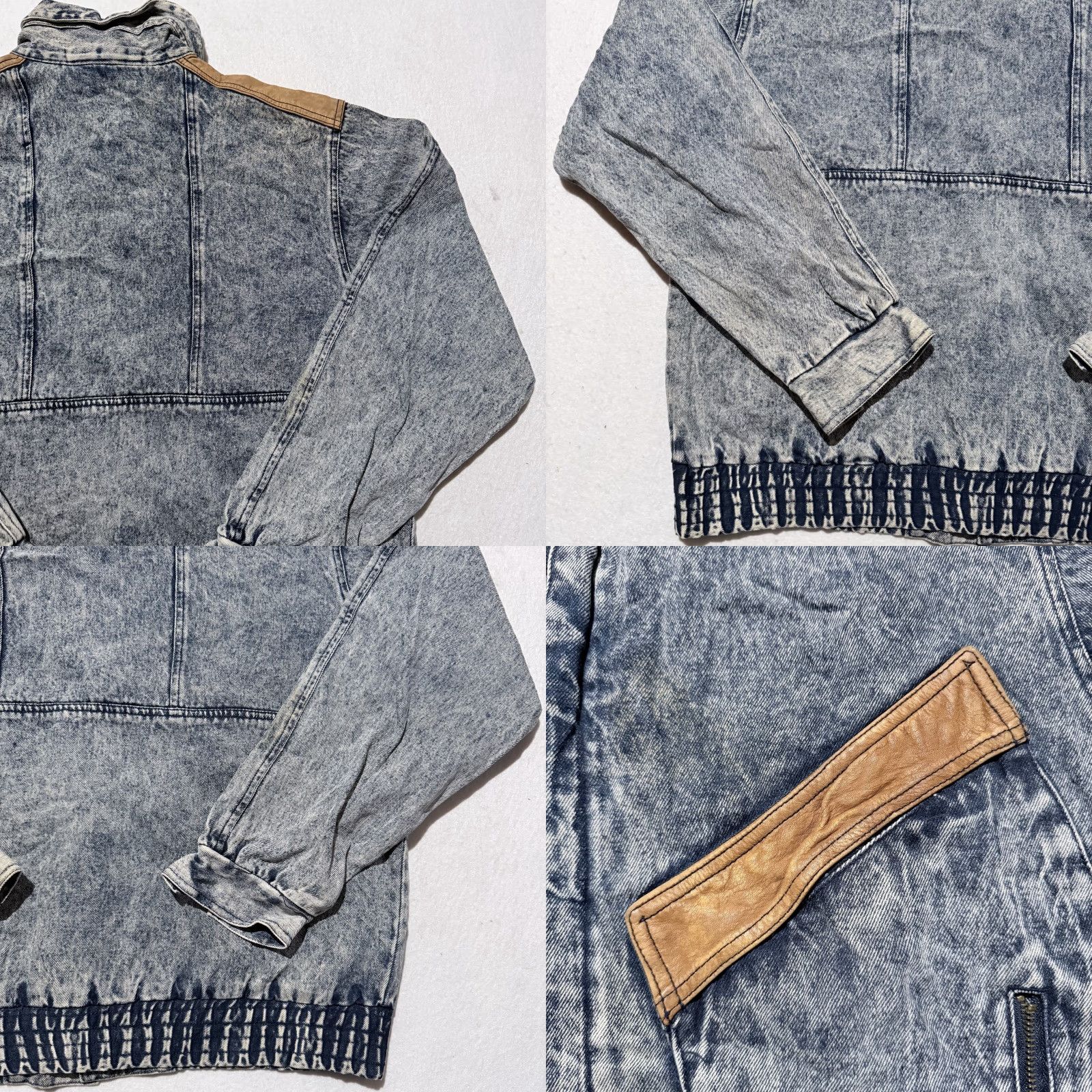 Denime VTG IN Crowd by Celebration Denim Jacket Leather Trim - Medium Blue Men Jacket Size US M / EU 48-50 / 2 - 8 Thumbnail