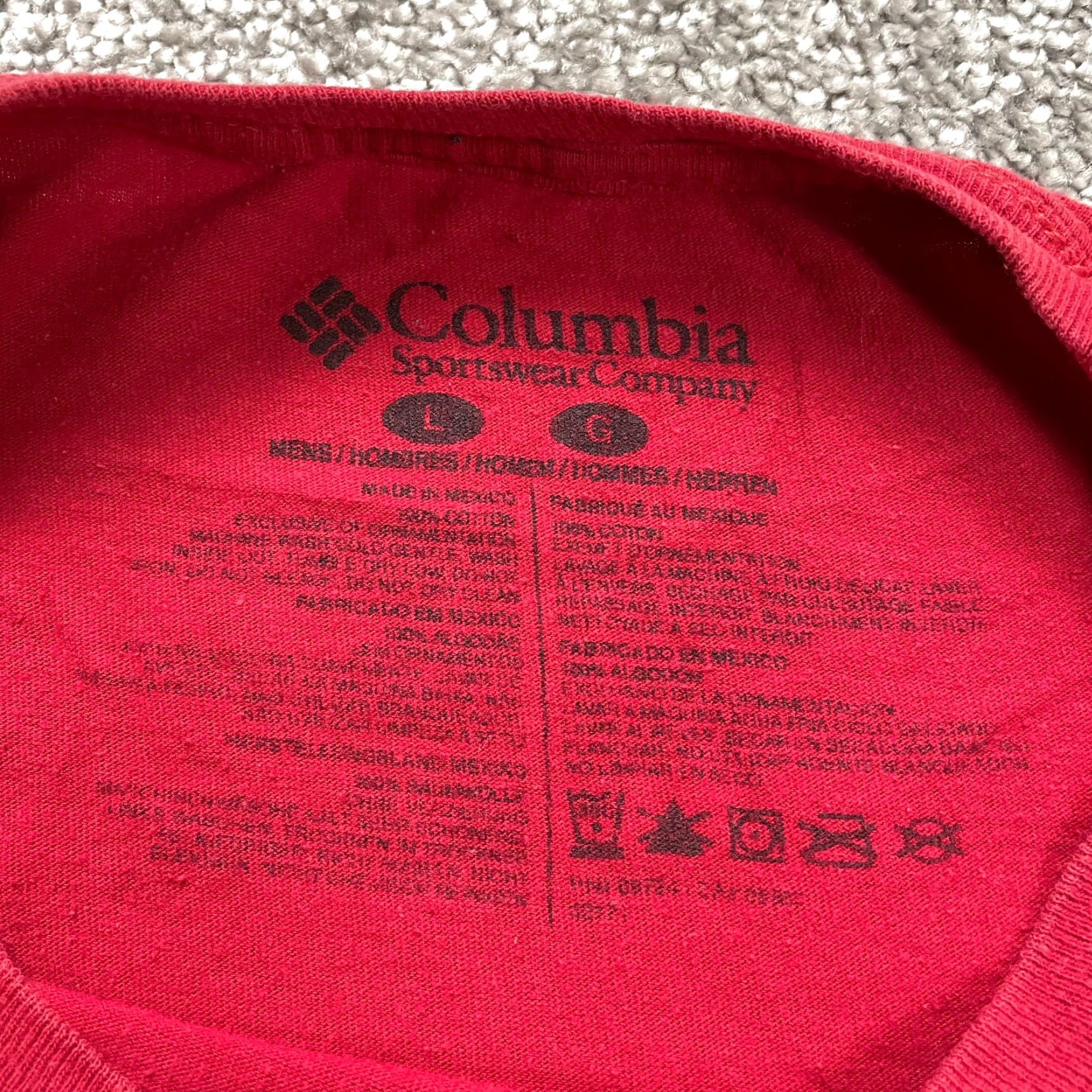 Logo 7 Columbia Shirt Mens Large Red Short Sleeve Cotton USA Logo Adult Size US L / EU 52-54 / 3 - 3 Thumbnail