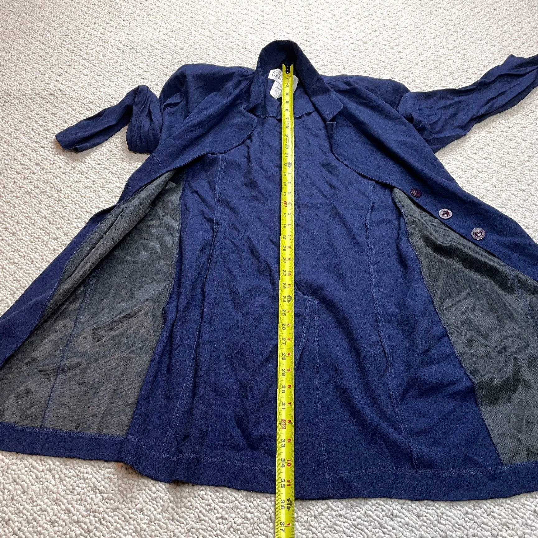 Vintage VINTAGE Dani Max Jacket Womens 10 Blue Mid Length Long Sleeve Button Up Size L / US 10 / IT 46 - 2 Thumbnail