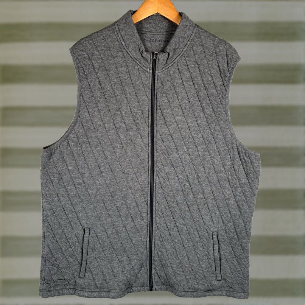 Mizzen+Main Mizzen+Main Vest Mens 2XL Gray Belson Quilted Full Zip Gilet Golf Casual Vest apparel Size US XXL / EU 58 / 5 - 1 Thumbnail