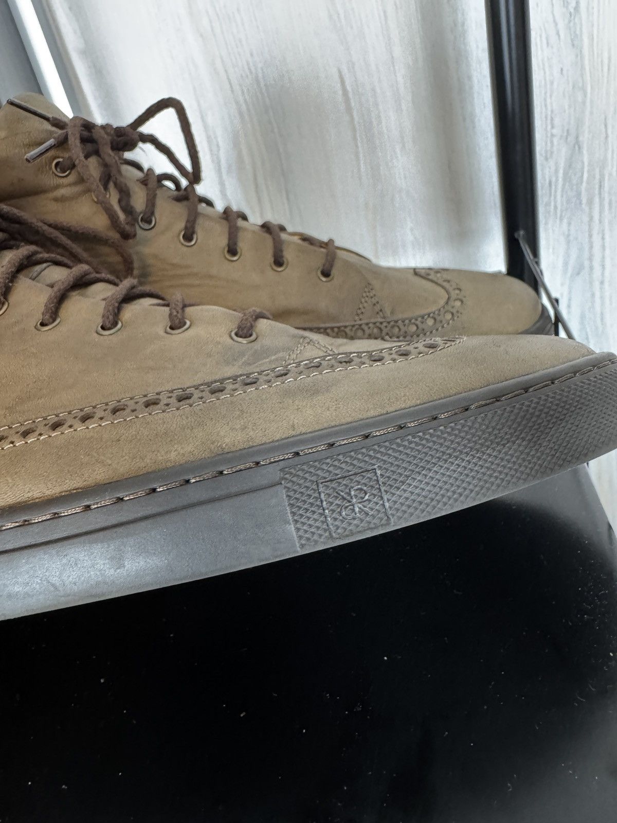 Other Rubirosa Odile Brown Grey high top leather brogue sneakers Size US 13 / EU 46 - 4 Thumbnail