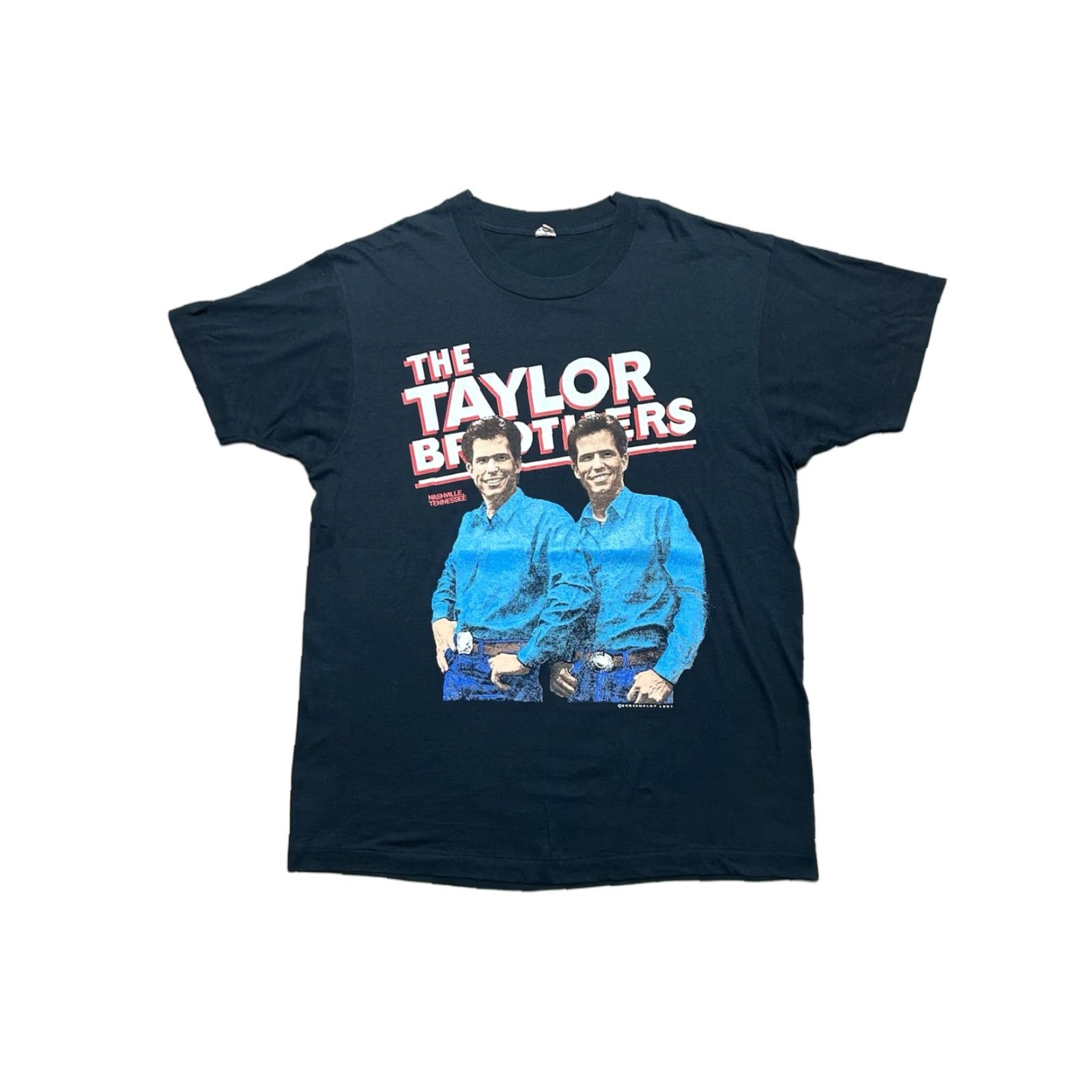 Vintage VINTAGE 90s Screen Stars T-Shirt Taylor Brothers Country Music XXL Black Mens Size US XXL / EU 58 / 5 - 1 Thumbnail