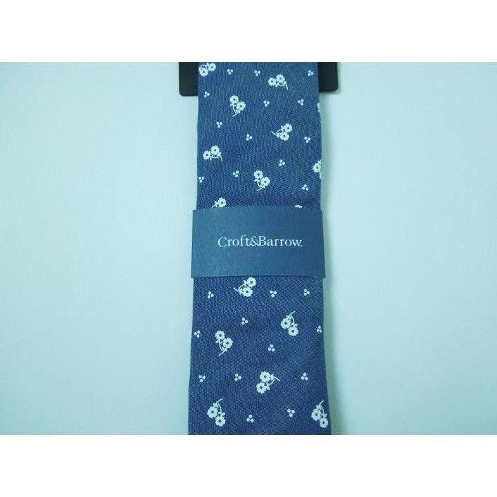 Croft & Barrow Croft & Barrow Blue White Floral Neck Tie Size ONE SIZE - 2 Thumbnail