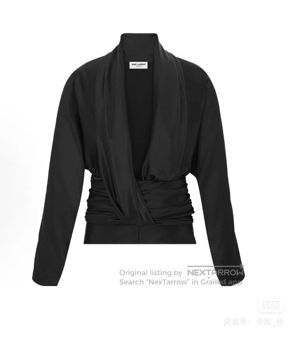 Saint Laurent Paris Saint Laurent Paris Satin Waist Cincher Shirt| Size US XS / EU 42 / 0 - 1 Thumbnail