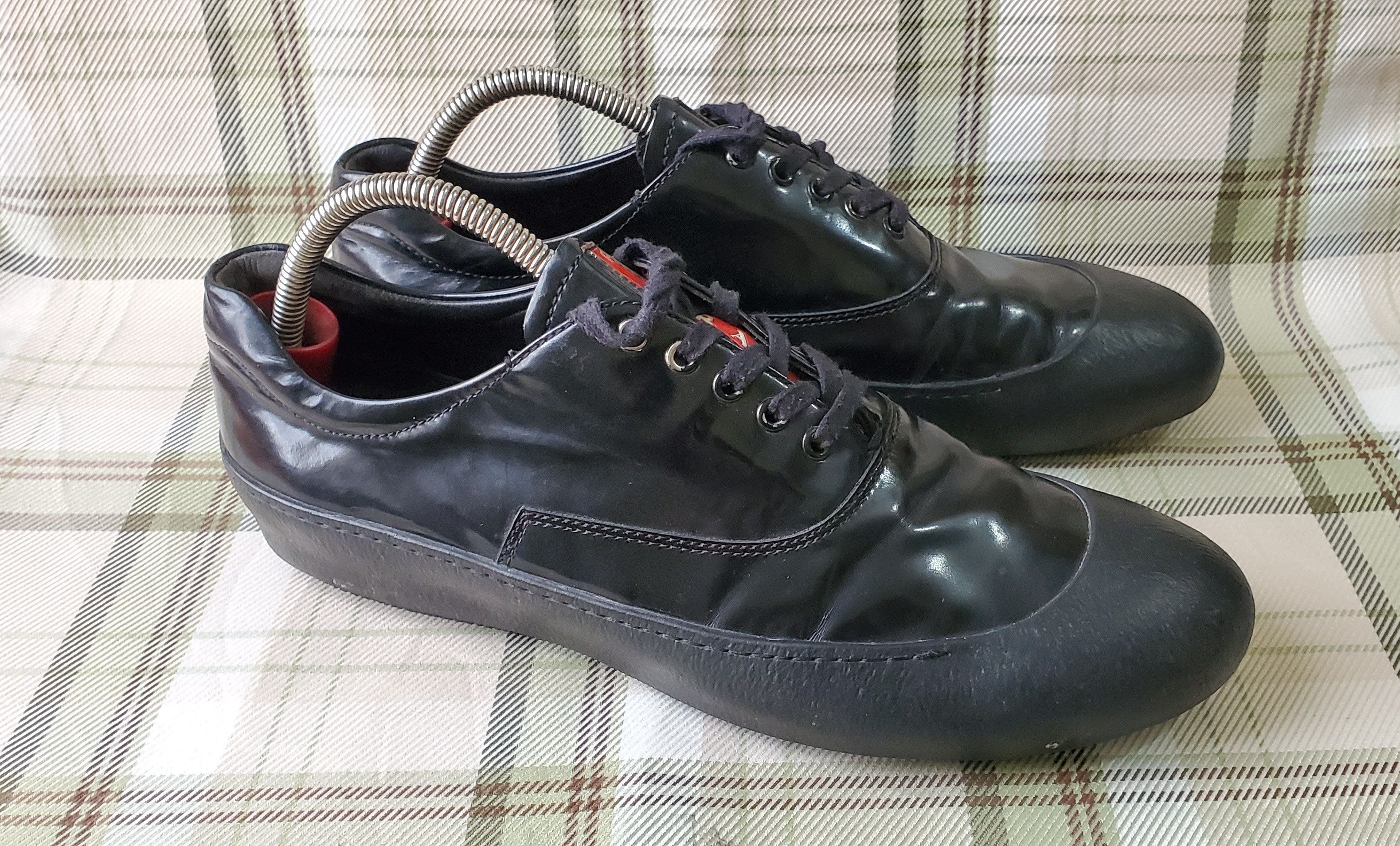 Prada Prada Black Leather Lo Top Lace Up Sneakers Size US 9 / EU 42 - 4 Thumbnail