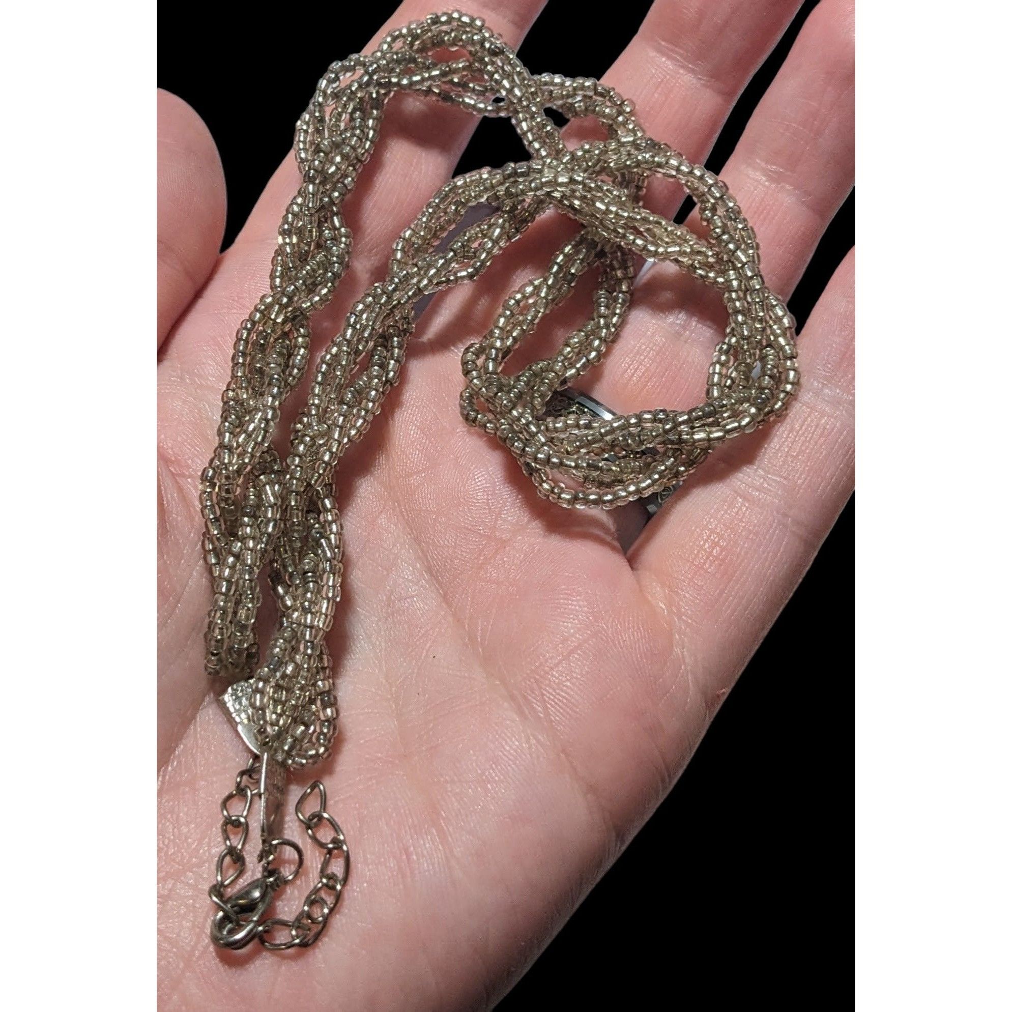 Other Twisted Silver Glass Seed Bead Necklace Size ONE SIZE - 4 Thumbnail