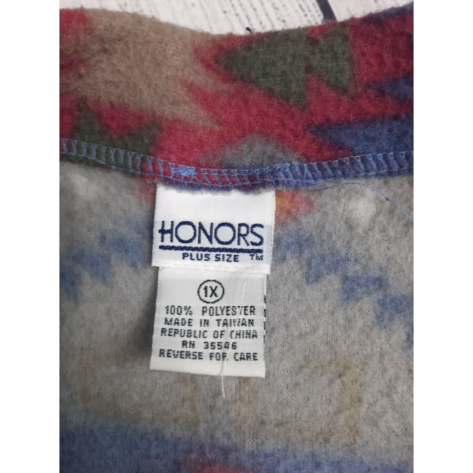 Vintage VINTAGE Honors Aztec Southwestern Cardigan Jacket Coat Geometric Fleece 1X XL Women Men’s? (Note: cannot add new info) Size XL / US 12-14 / IT 48-50 - 2 Thumbnail