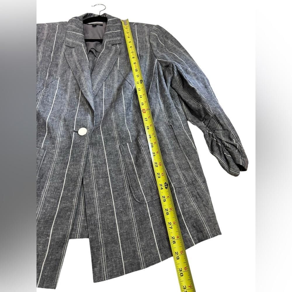 Designer Lane Bryant l The Bryant Blazer Linen Blend Striped 14 Size XL / US 12-14 / IT 48-50 - 5 Thumbnail