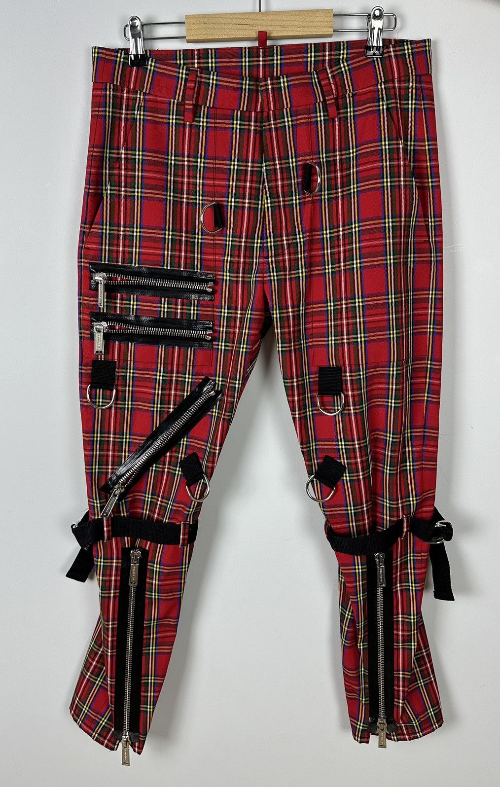 Dsquared2 DSQUARED2 Punk Check Cotton Straps Bondage Zipper pants Rave Size US 30 / EU 46 - 4 Thumbnail